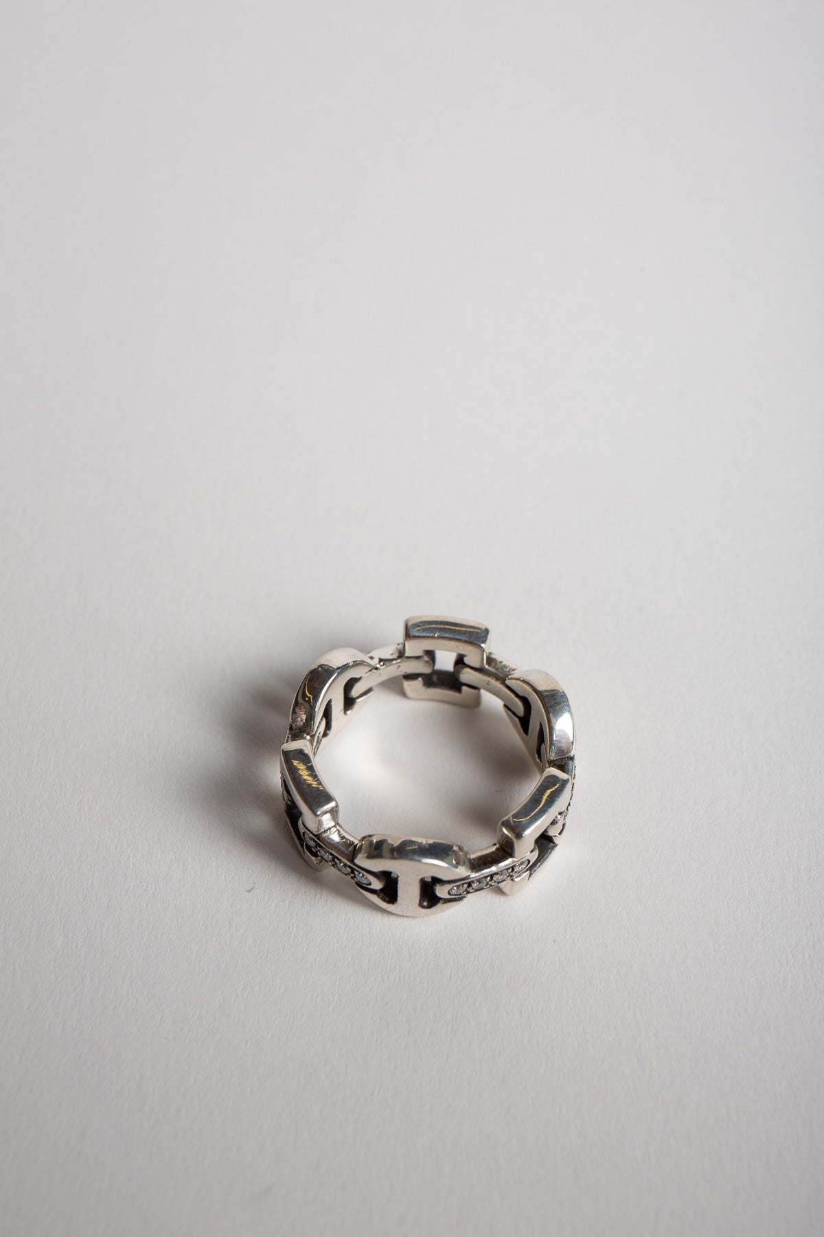 NAHMIAS | STERLING SILVER DIAMOND CLASSIC TRI-LINK RING - MAXFIELD LA