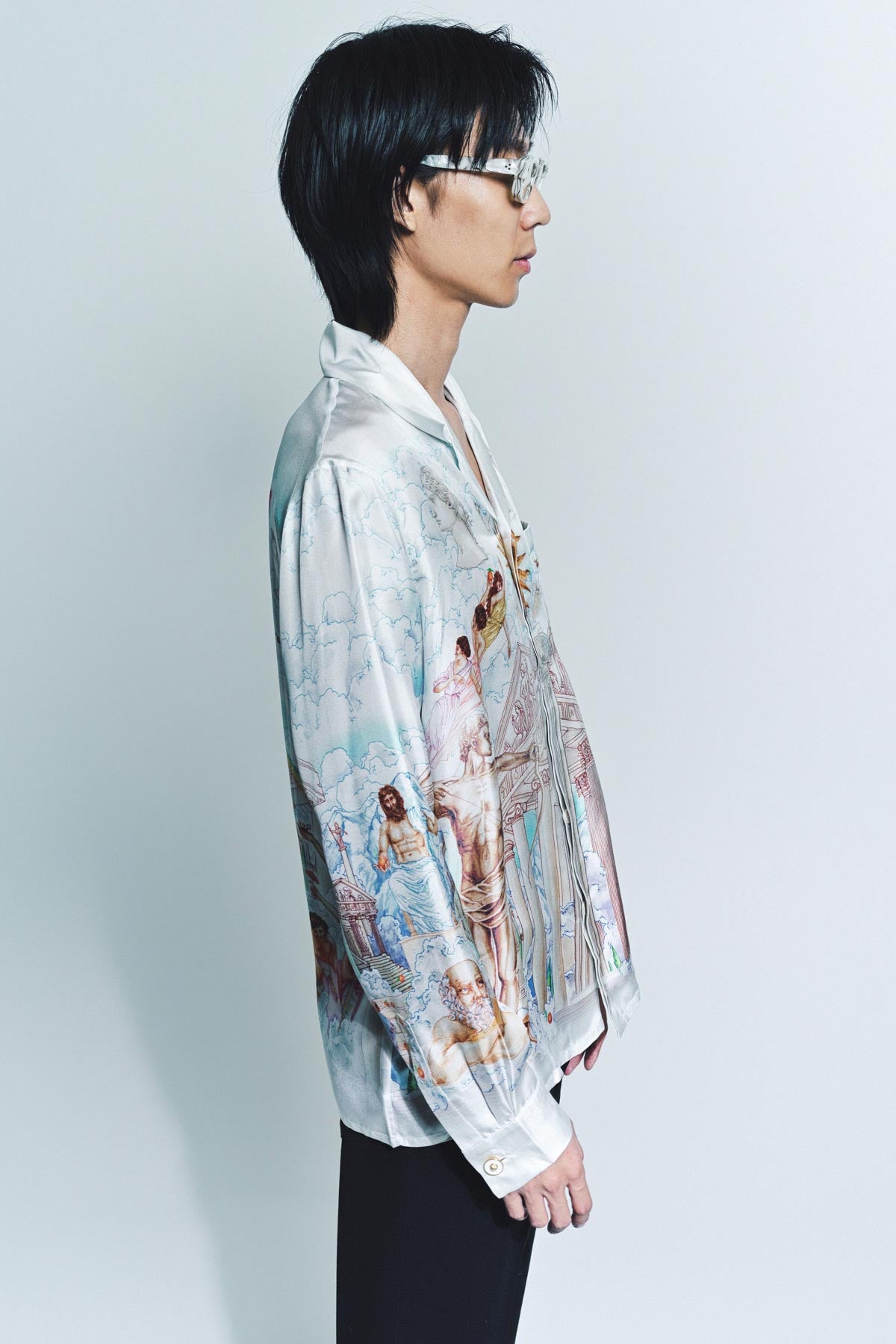 CASABLANCA | LE TEMPLE LONG SLEEVE SILK SHIRT