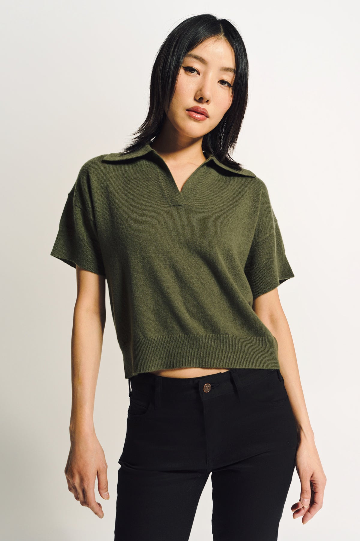 SABLYN | MIRABELLE RELAXED SHORT SLEEVE CASHMERE POLO