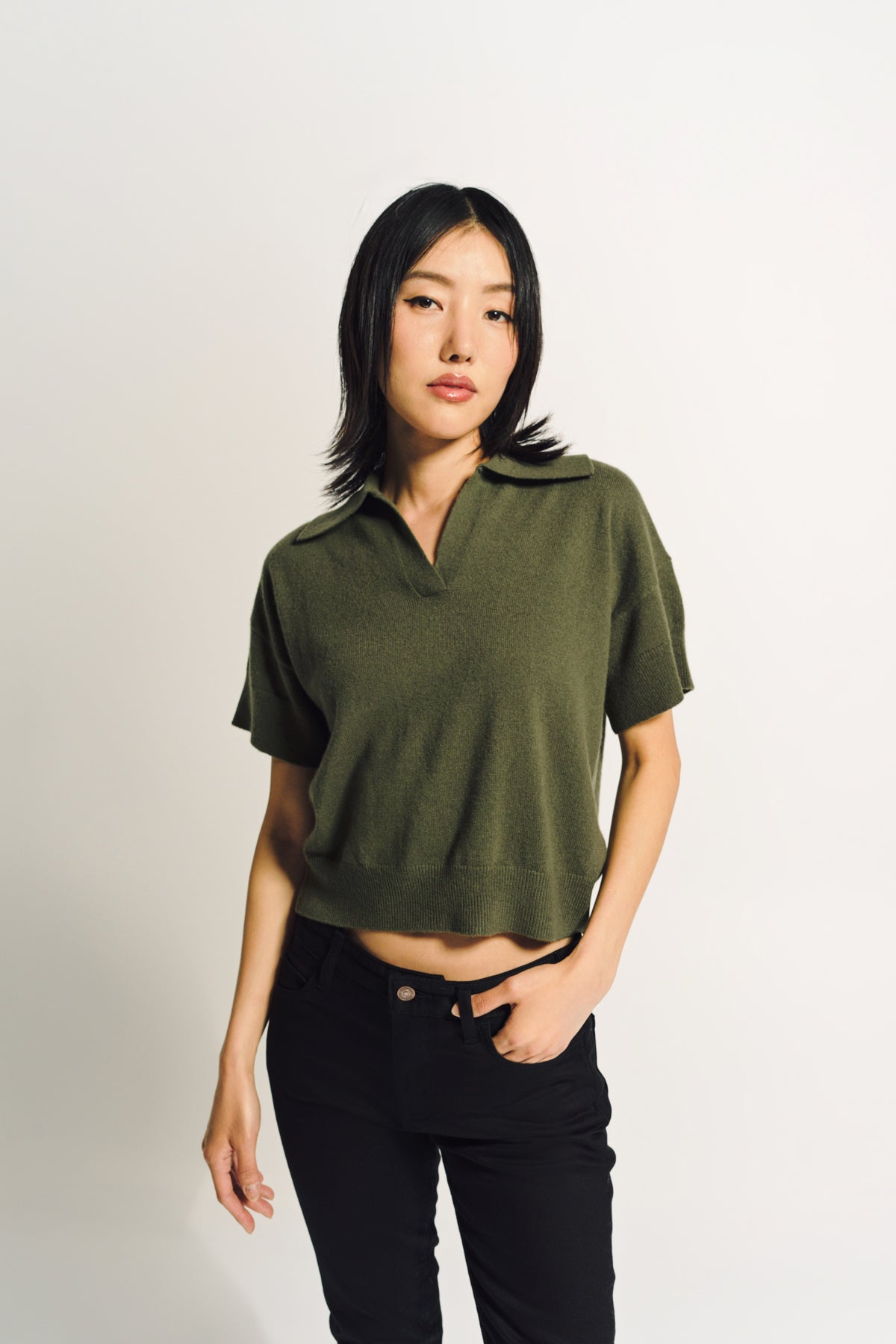 SABLYN | MIRABELLE RELAXED SHORT SLEEVE CASHMERE POLO