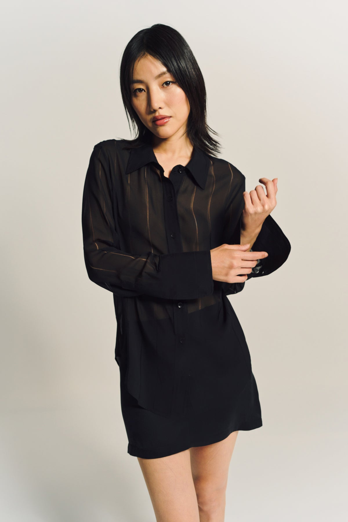 SABLYN | VINCENT SLIM FIT SHEER SILK BUTTON DOWN SHIRT - MAXFIELD LA