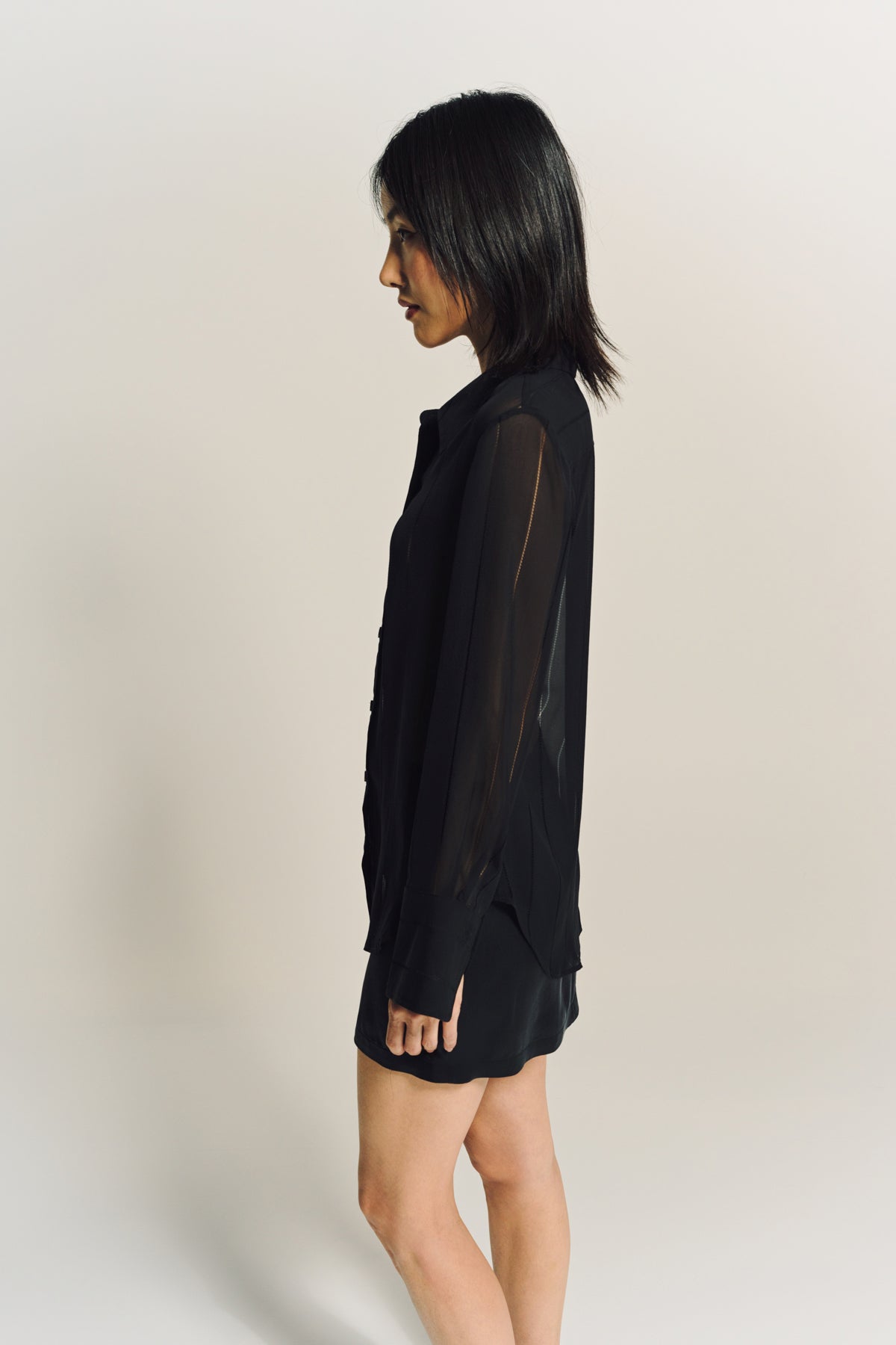 SABLYN | VINCENT SLIM FIT SHEER SILK BUTTON DOWN SHIRT