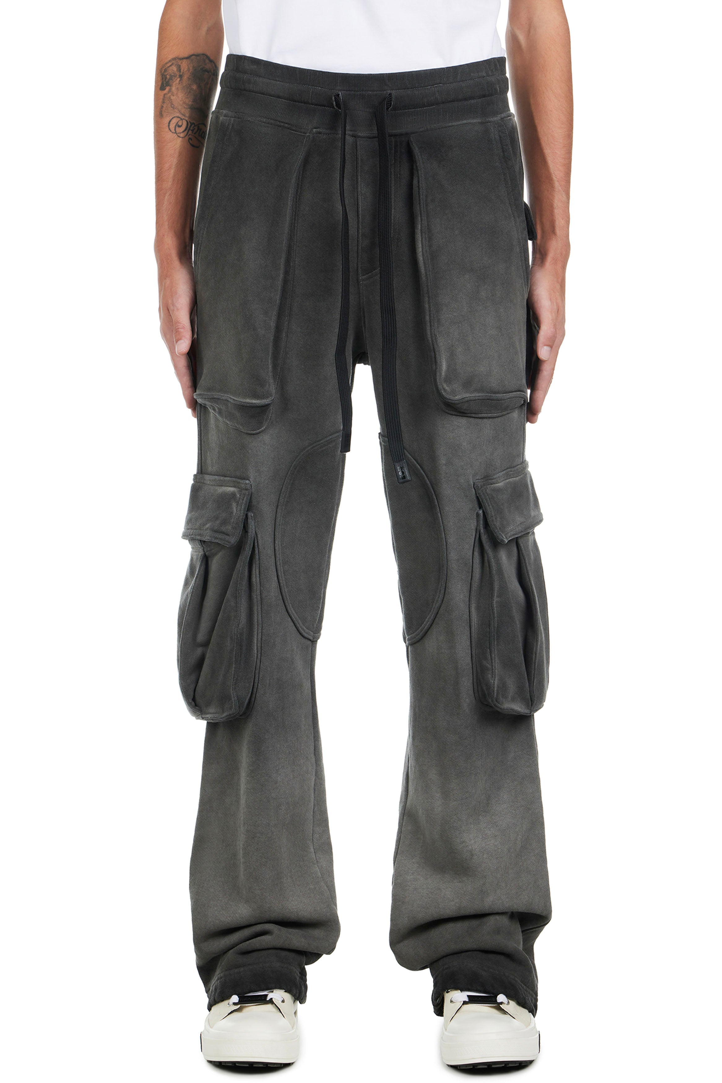 Nahmias | Sunfade Logo Cargo Sweatpants Faded Black / XL