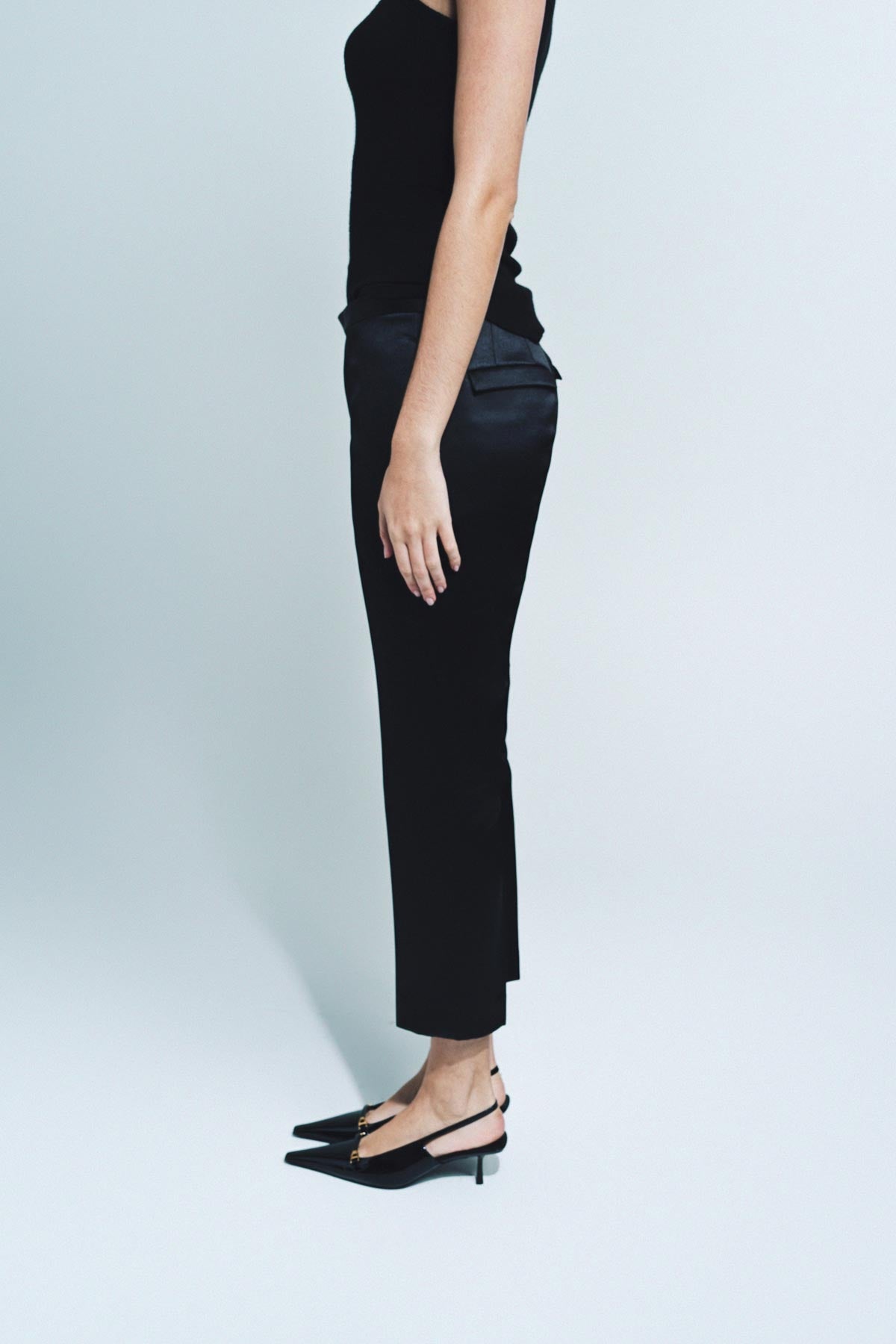 SAPIO | NO. 07 SATIN CROP PANTS