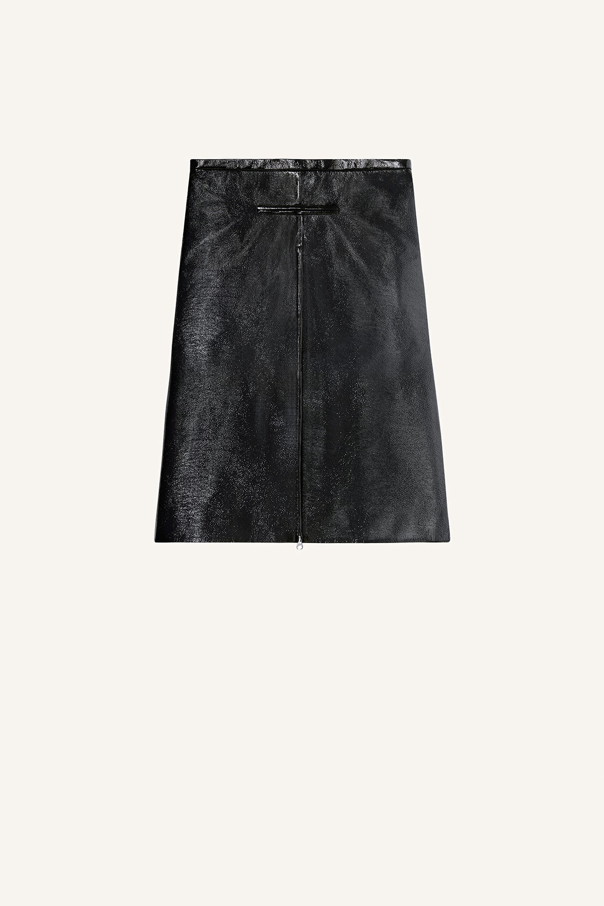 COURRÈGES | TAILORED ZIPPED VINYL MIDI SKIRT - MAXFIELD LA