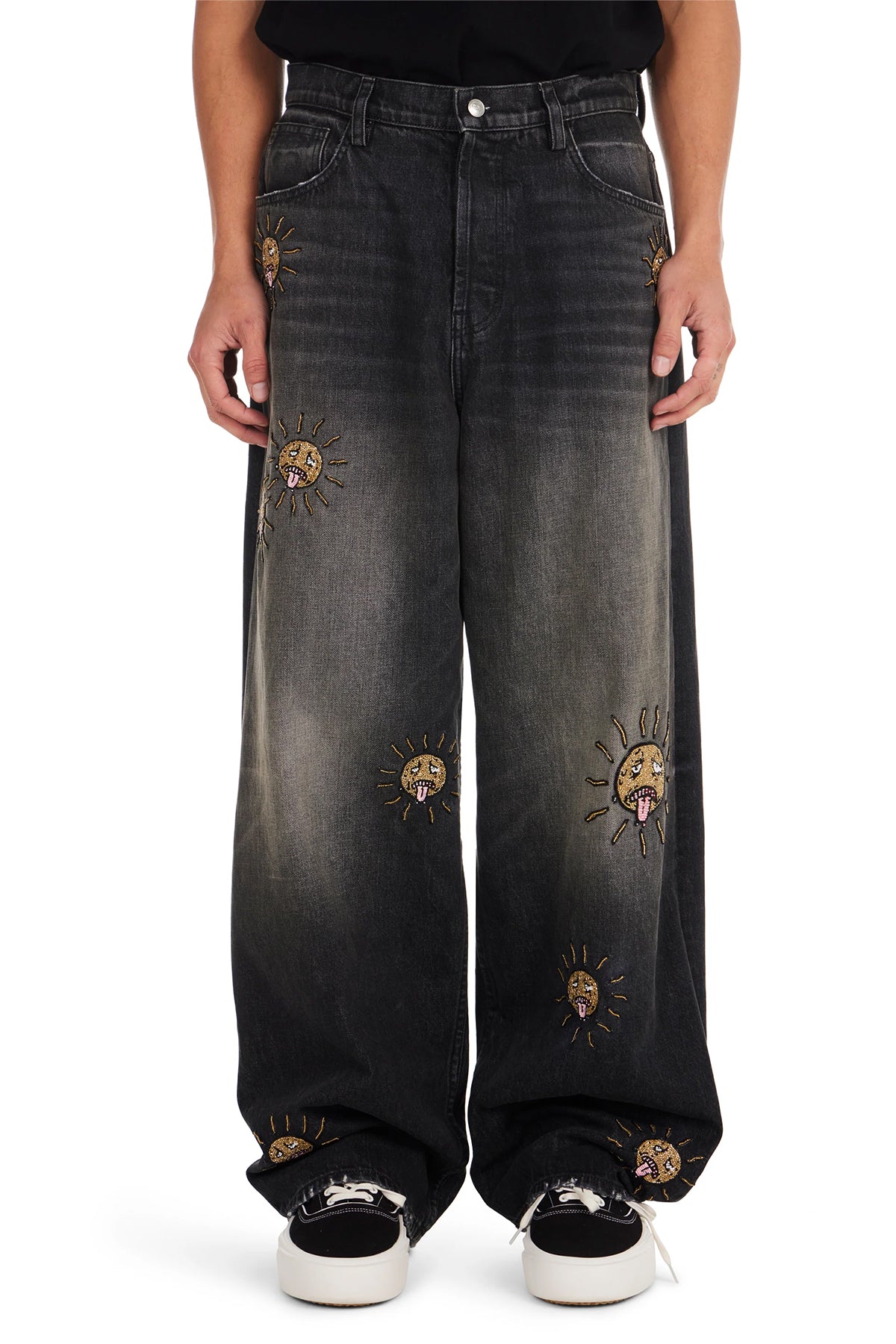 NAHMIAS | BEADED SUN WIDE JEANS