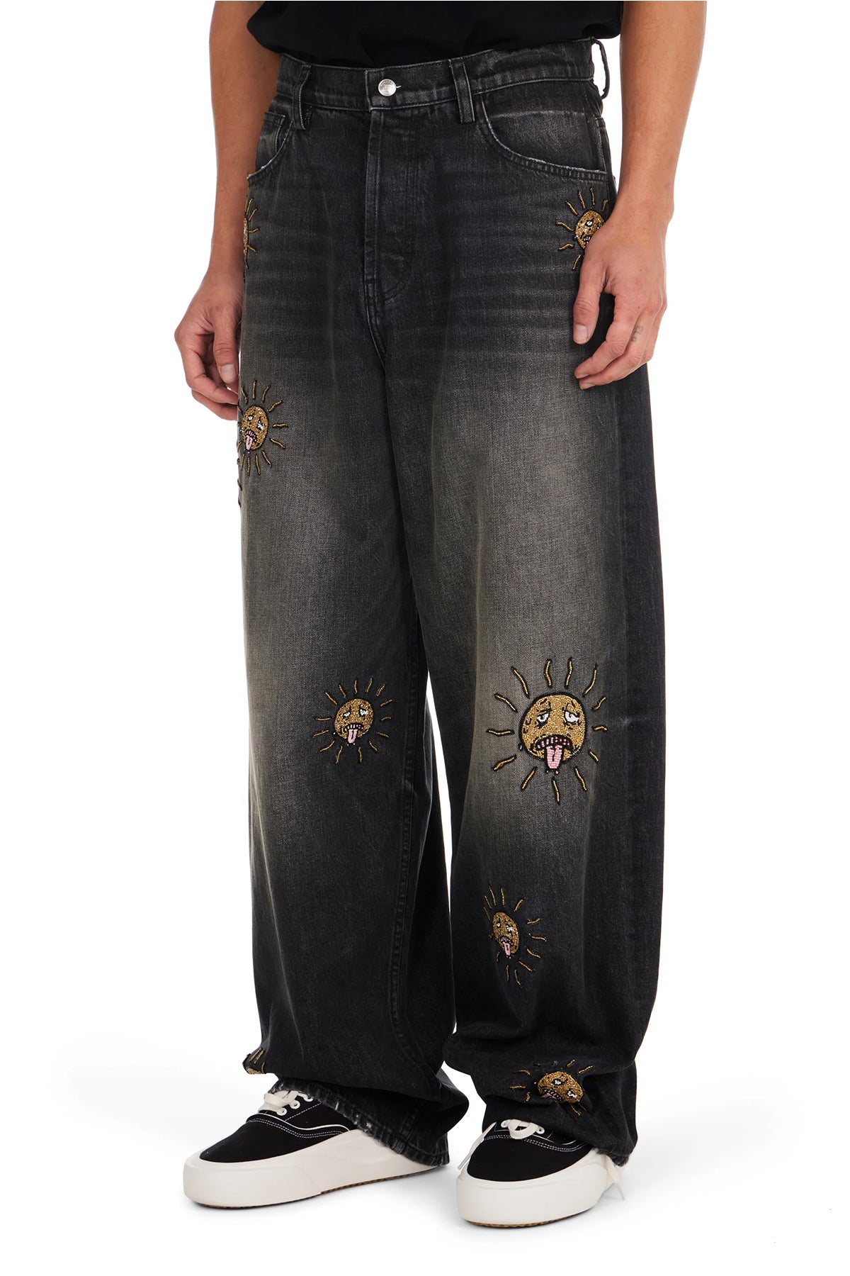 NAHMIAS | BEADED SUN WIDE JEANS