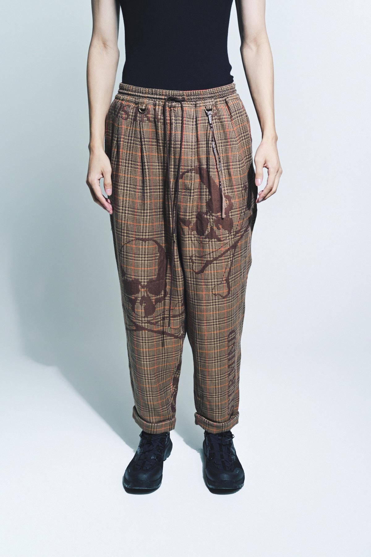 MASTERMIND | WIDE FIT PLAID FLANNEL TROUSERS