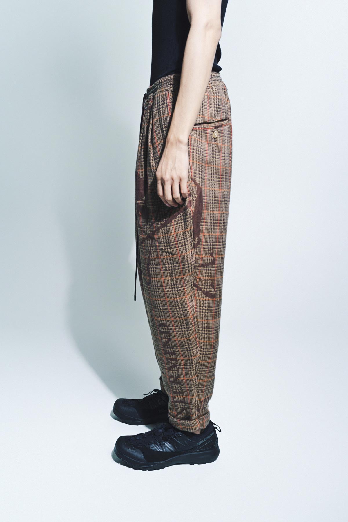 MASTERMIND | WIDE FIT PLAID FLANNEL TROUSERS