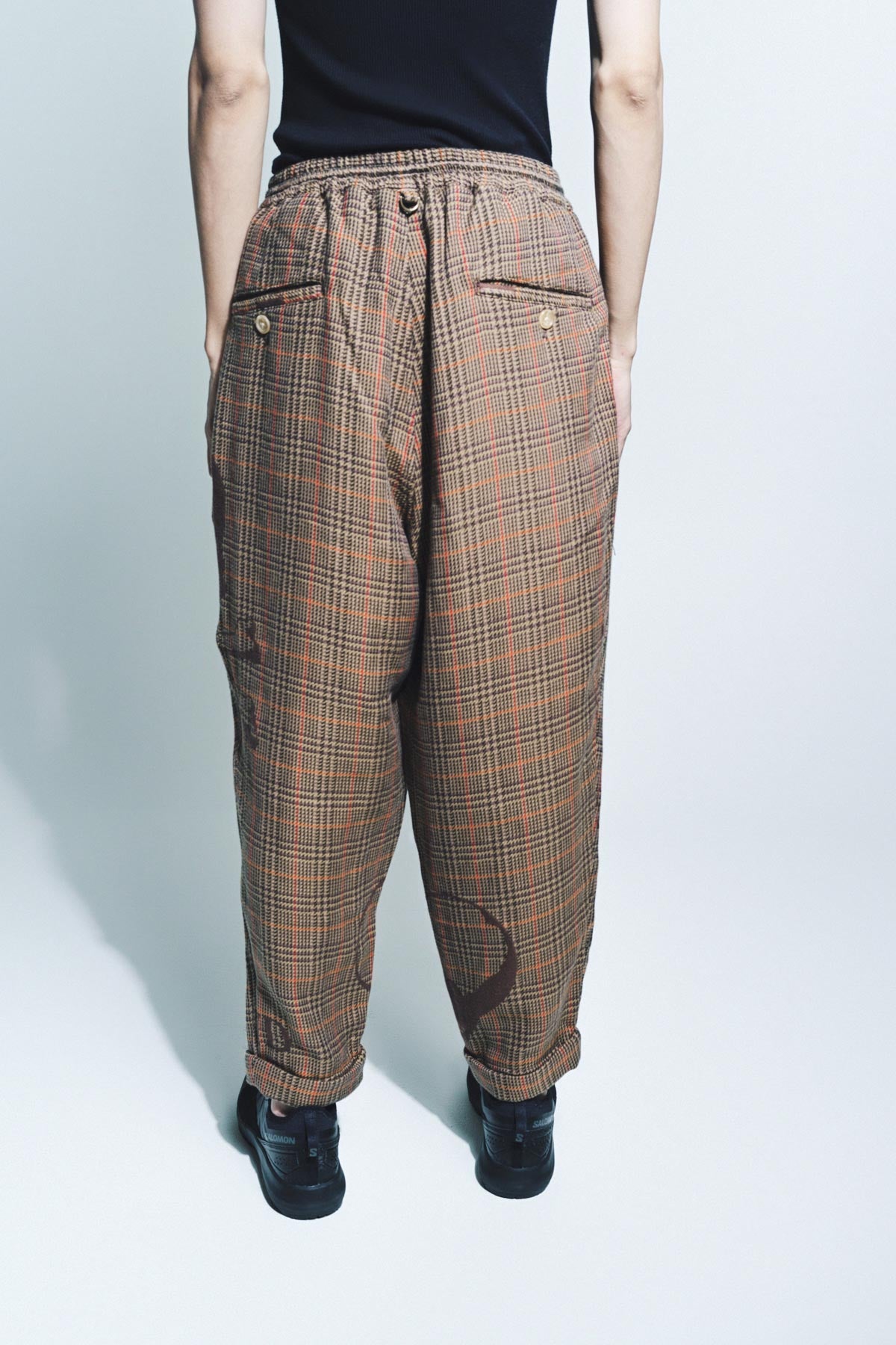 MASTERMIND | WIDE FIT PLAID FLANNEL TROUSERS