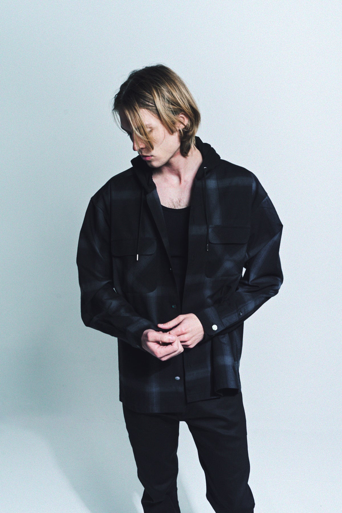 MASTERMIND | HOODED PLAID SHIRT