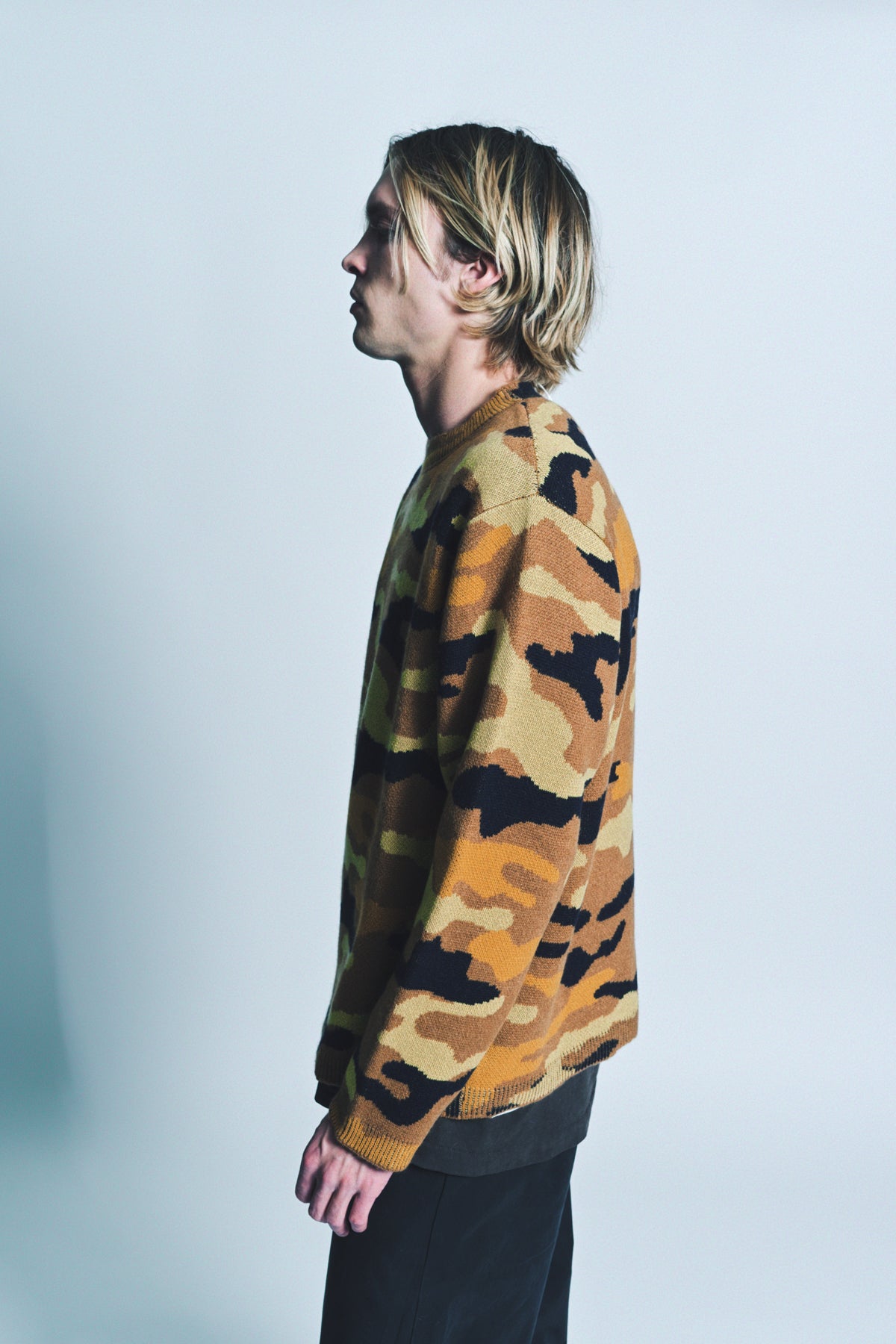 THE ELDER STATESMAN | CAMO CREWNECK SWEATER