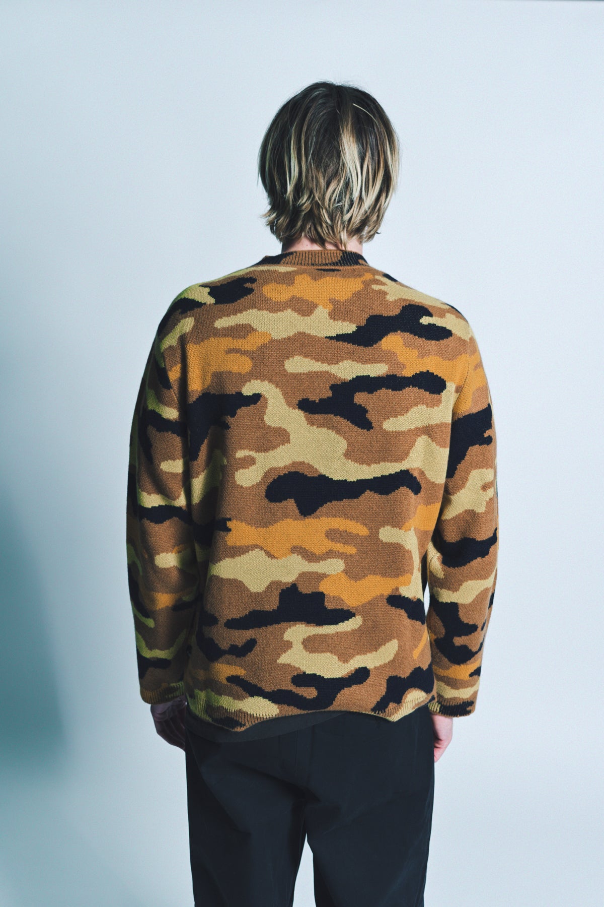 THE ELDER STATESMAN | CAMO CREWNECK SWEATER