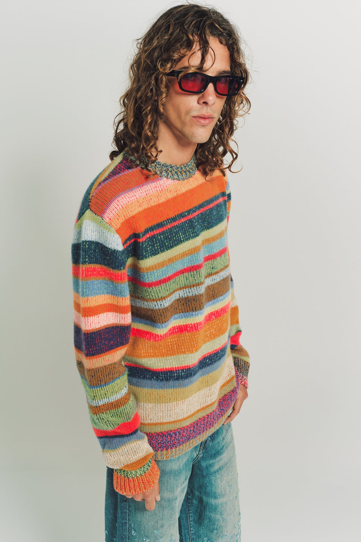 THE ELDER STATESMAN | STRIPE SUPER SOFT CREW