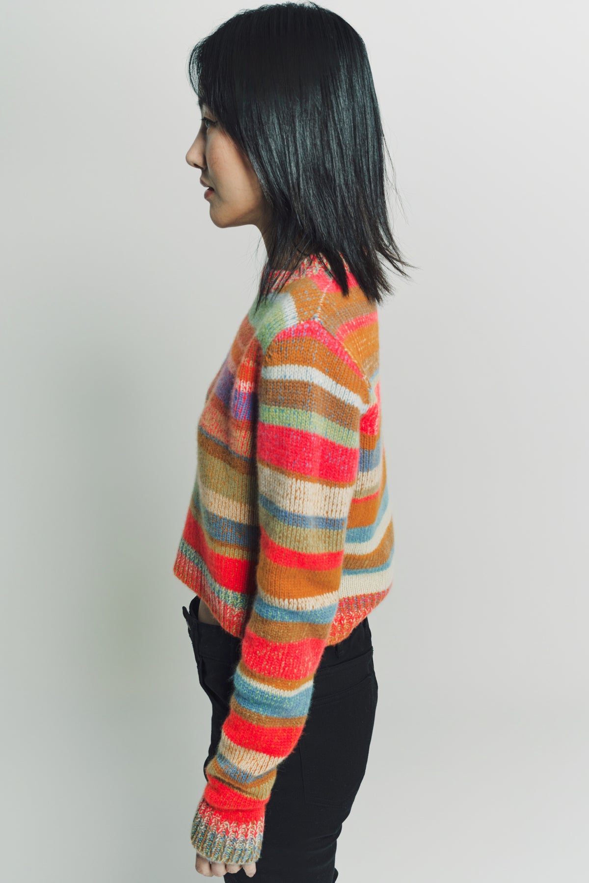 THE ELDER STATESMAN | STRIPE SUPERSOFT CREW - MAXFIELD LA