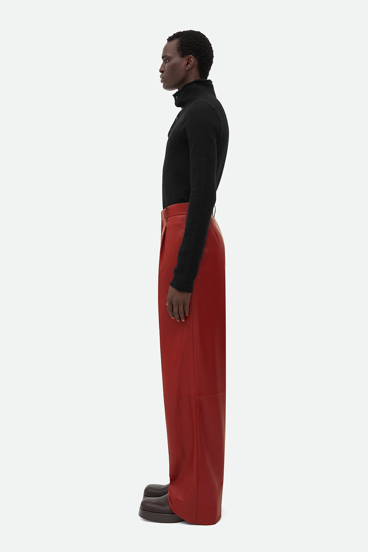 BOTTEGA VENETA | LEATHER WIDE LEG TROUSERS