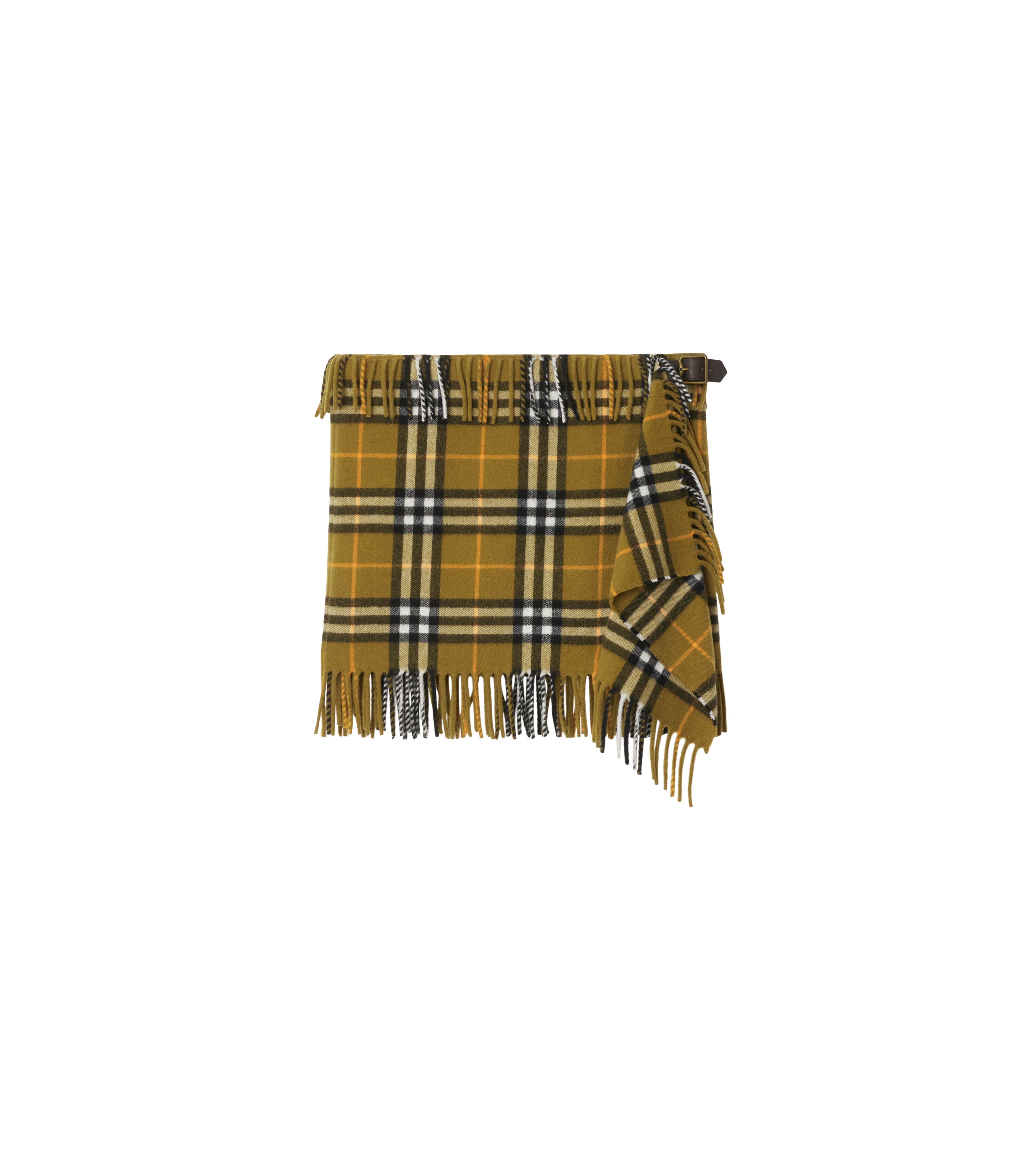 BURBERRY | CHECK WOOL CASHMERE SCARF SKIRT