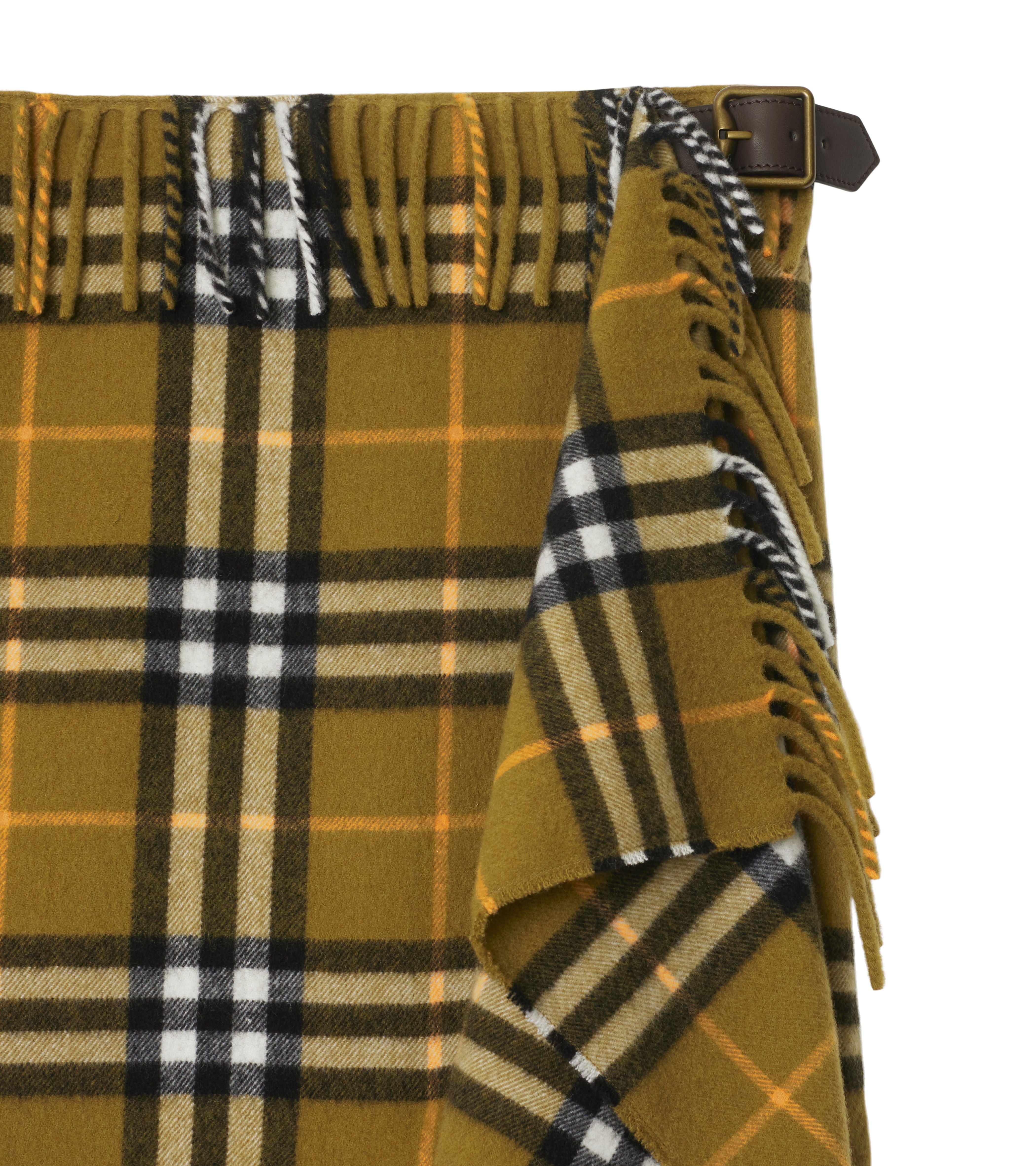 BURBERRY | CHECK WOOL CASHMERE SCARF SKIRT