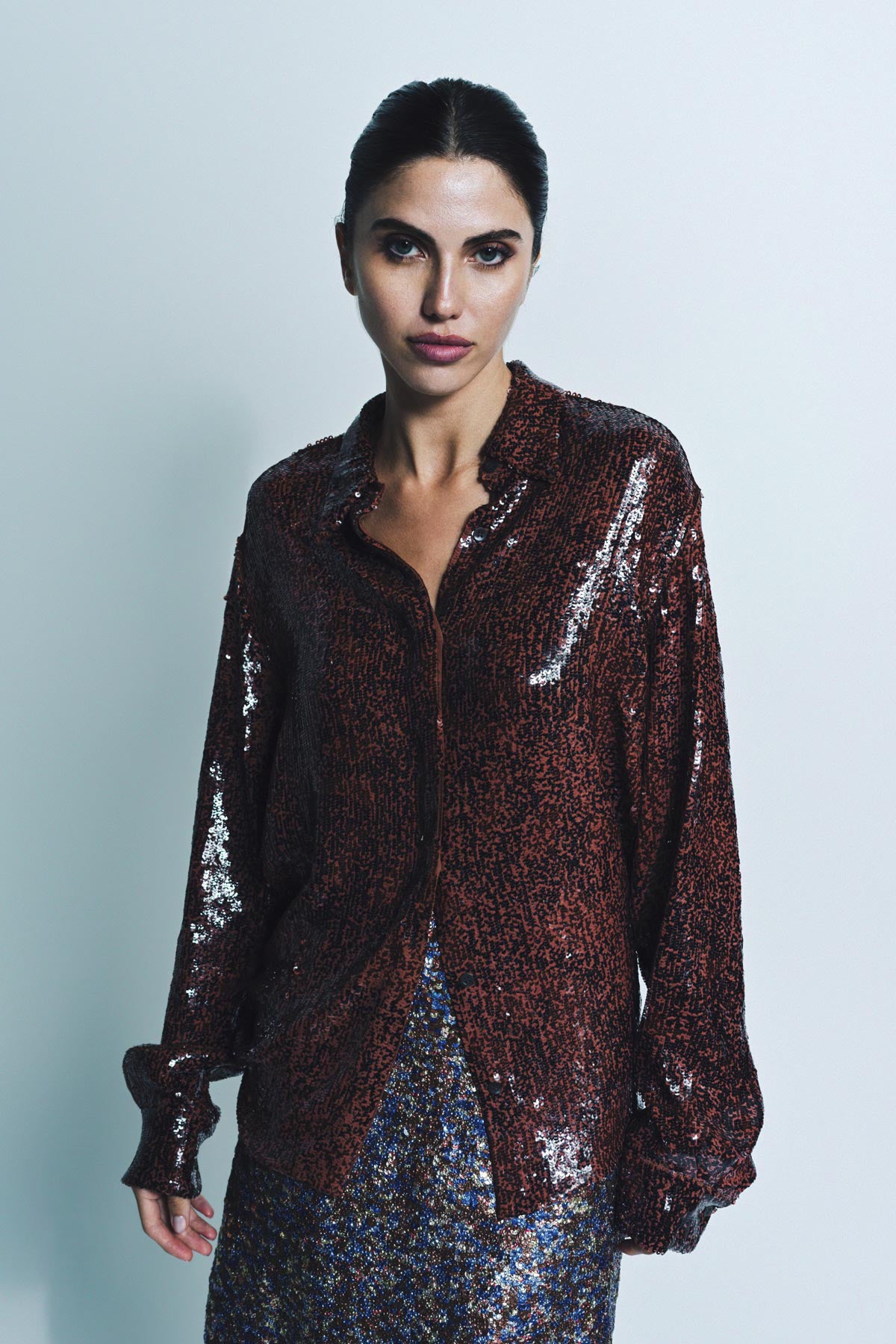 DRIES VAN NOTEN | EMBELLISHED LONG SLEEVE SHIRT - MAXFIELD LA