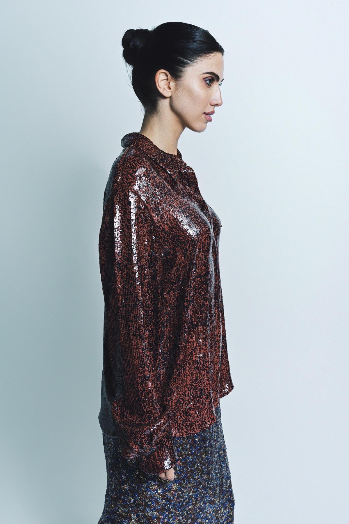 DRIES VAN NOTEN | EMBELLISHED LONG SLEEVE SHIRT - MAXFIELD LA