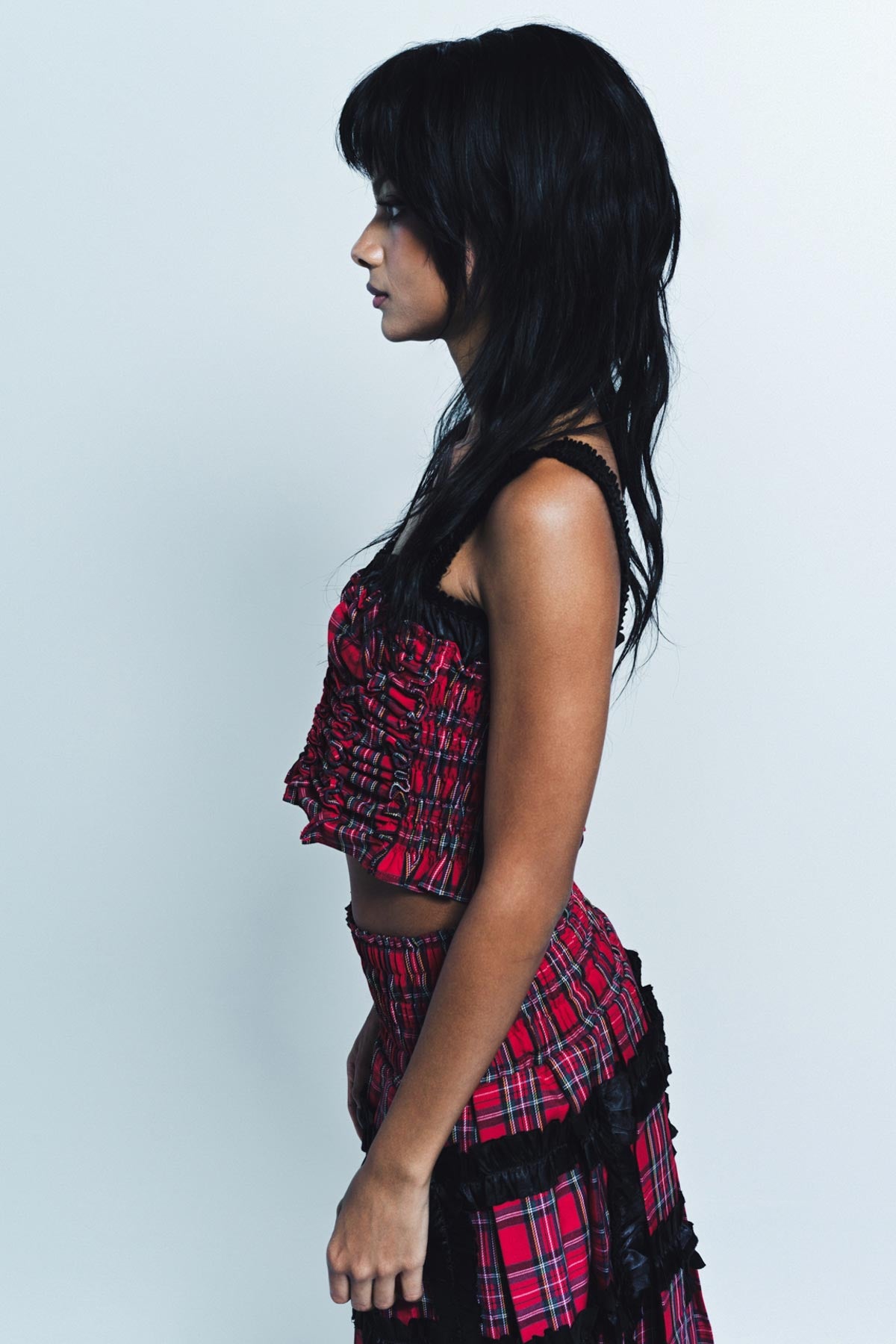 CAROLINE HU | TARTAN TOP