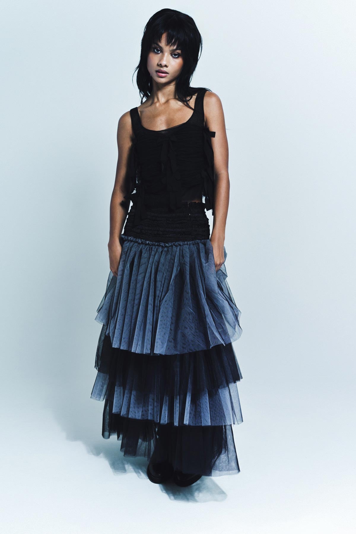 CAROLINE HU | TULLE MIDI SKIRT