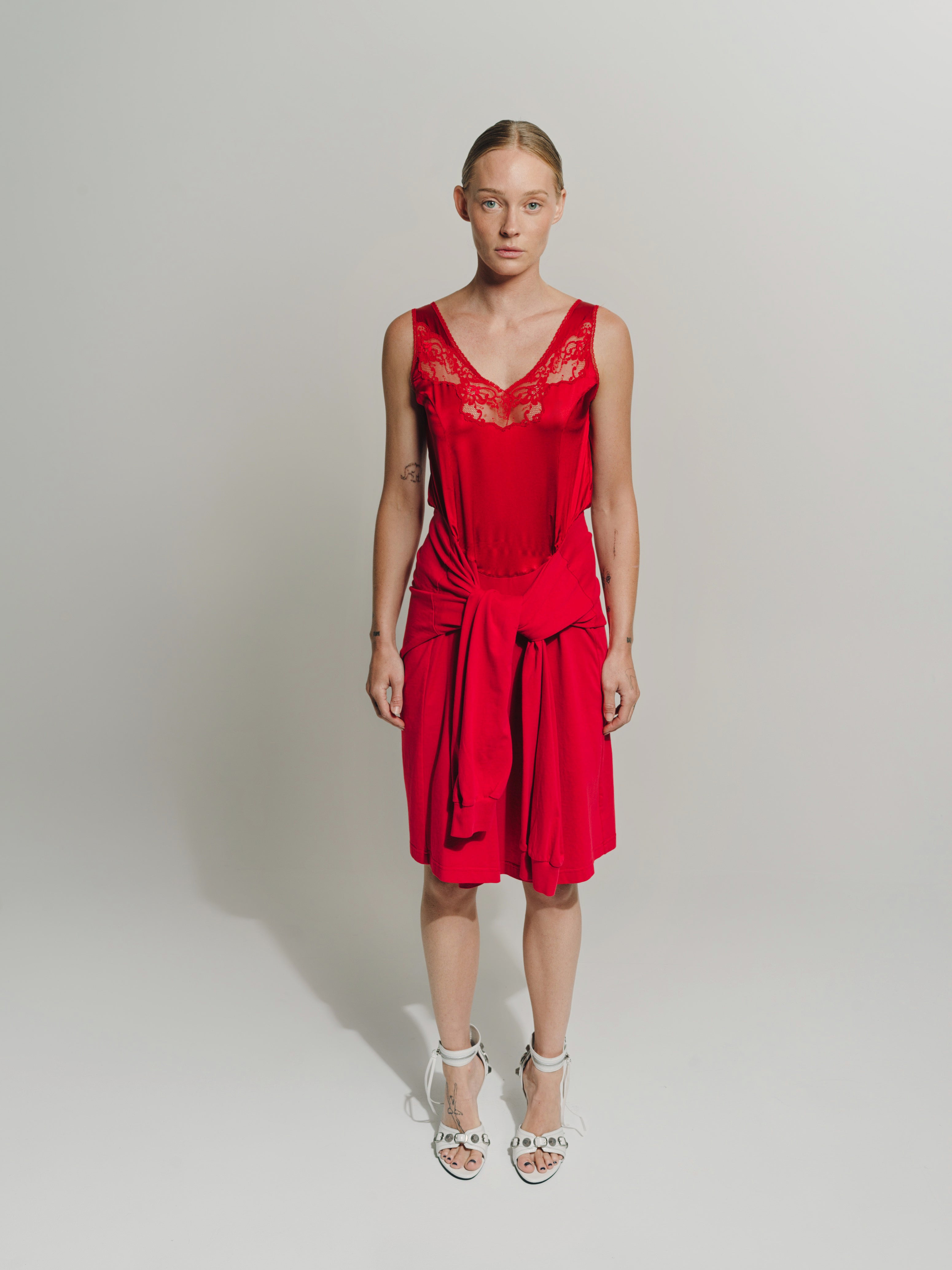 BALENCIAGA HYBRID SLIP DRESS