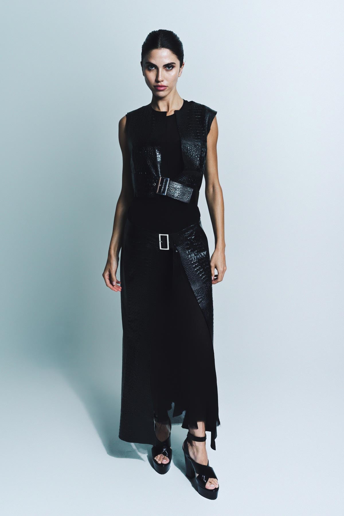 JUNYA WATANABE | FAUX LEATHER RESIN DRESS