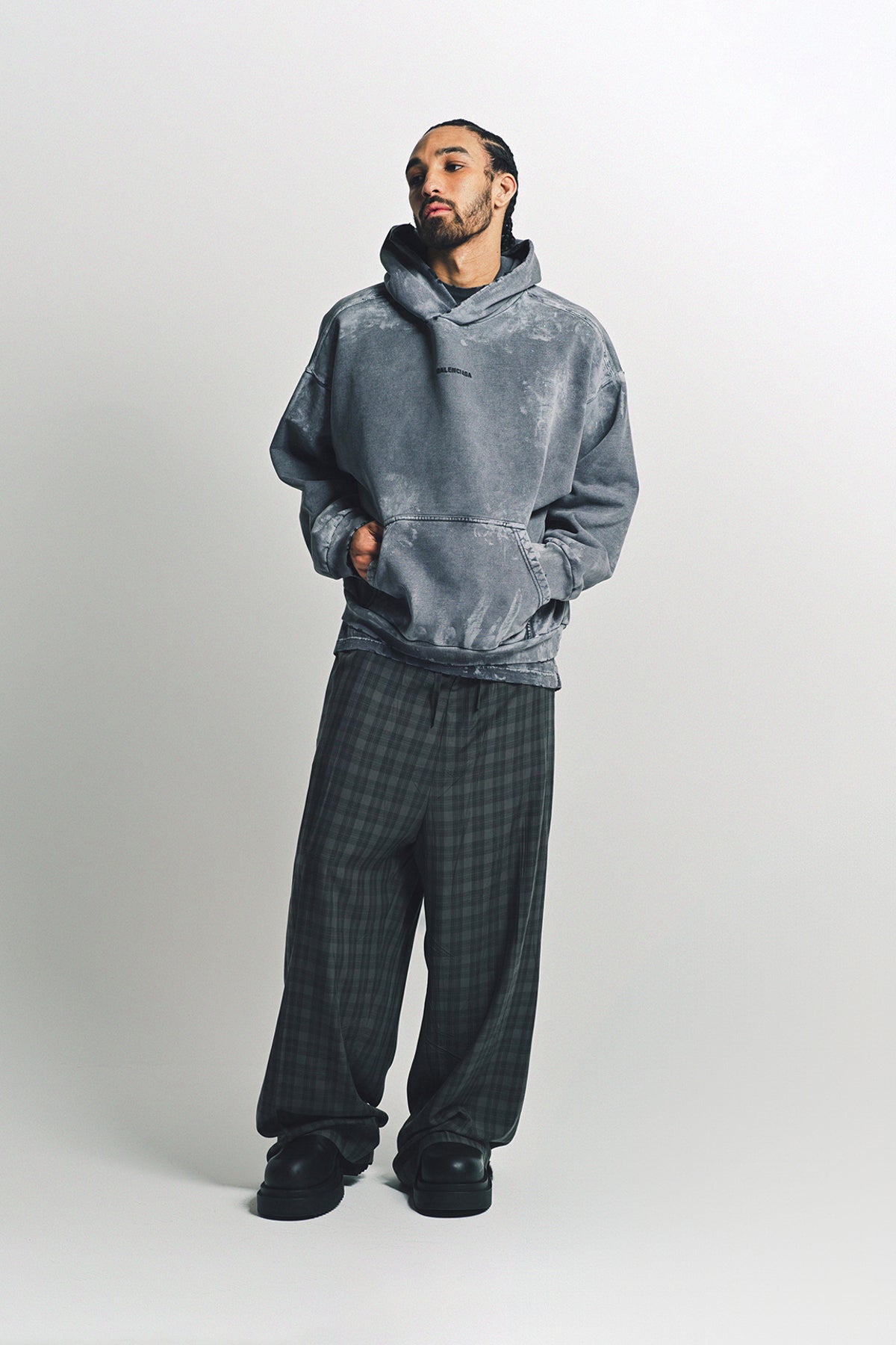 BALENCIAGA | CHECKED TAILORED PANTS - MAXFIELD LA