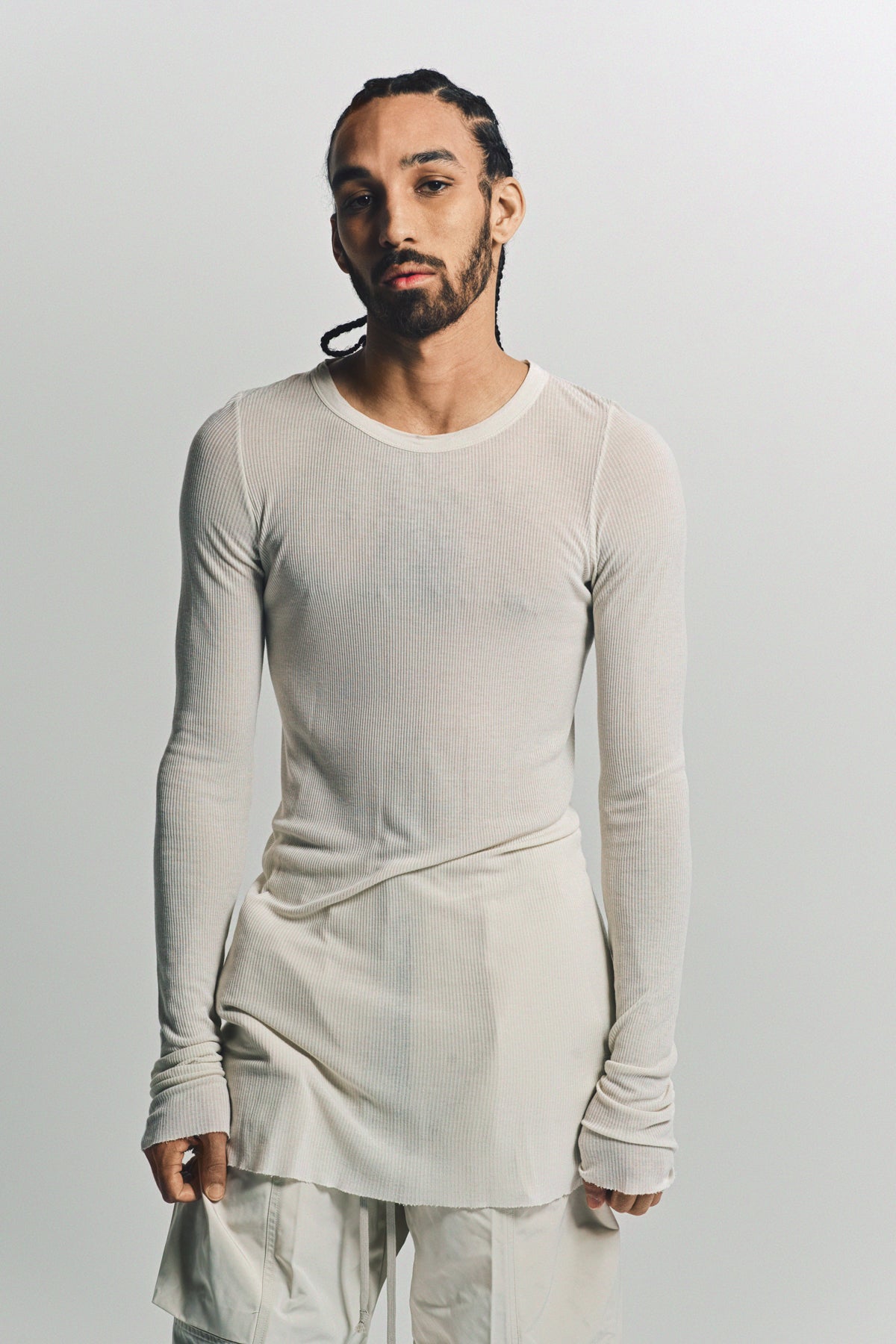 RICK OWENS | RIB LONG SLEEVE TEE