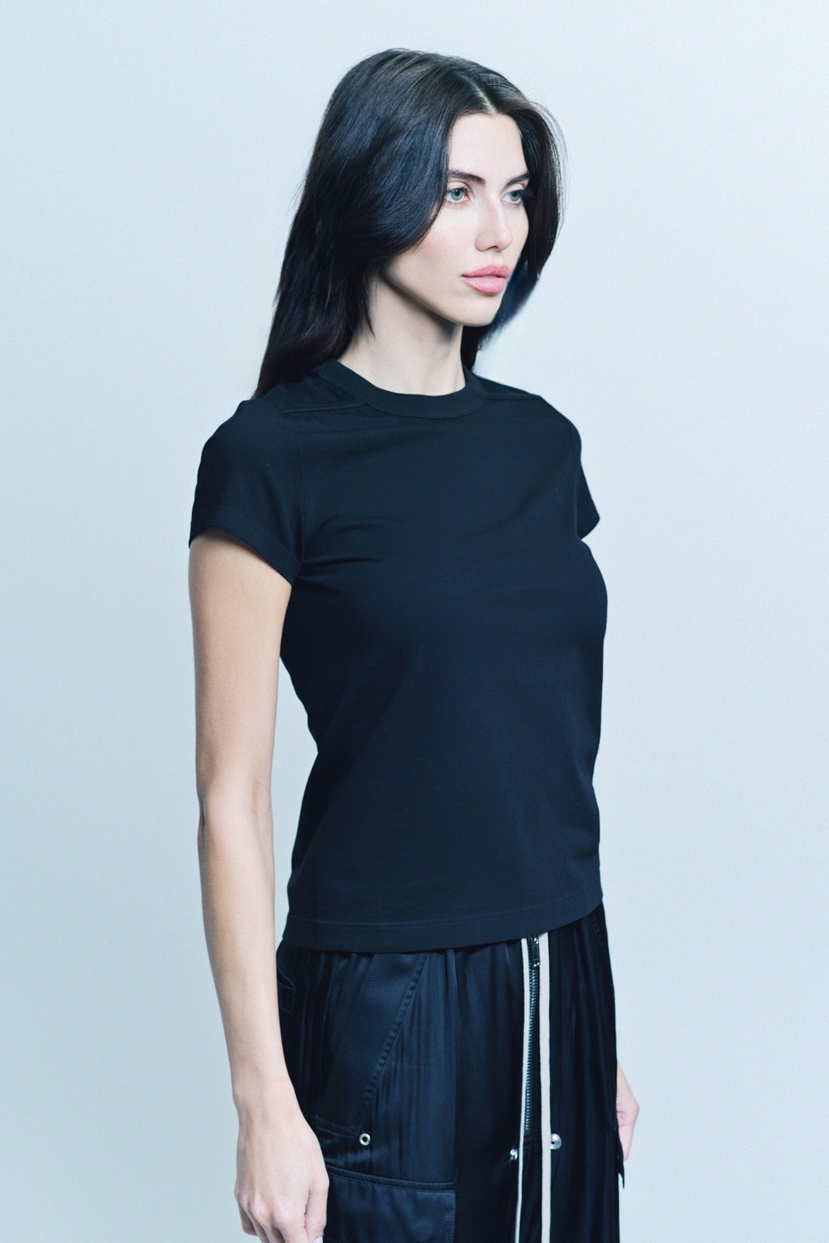 RICK OWENS | CROP LEVEL SHORT SLEEVE TEE