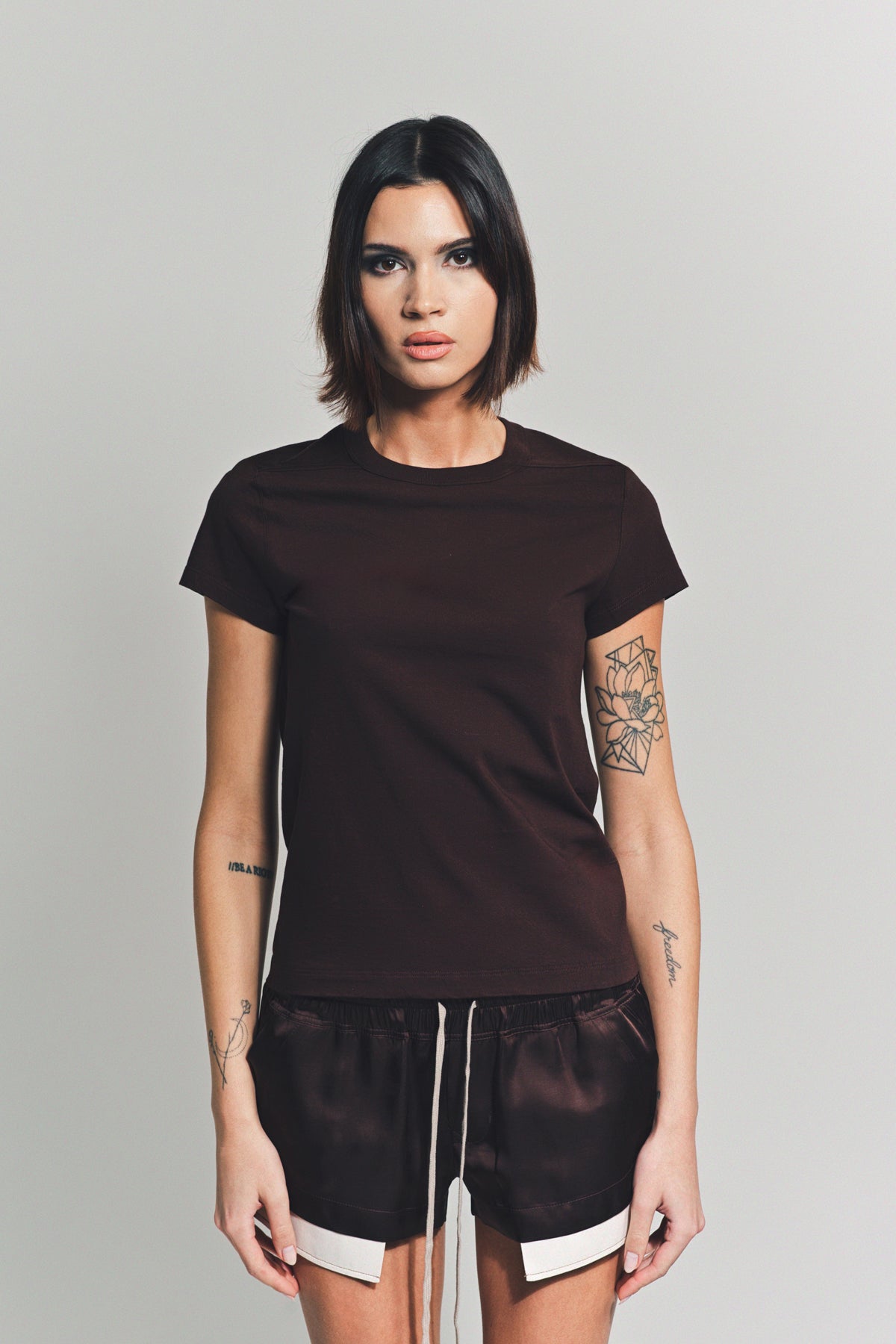 RICK OWENS | CROP LEVEL SHORT SLEEVE TEE - MAXFIELD LA