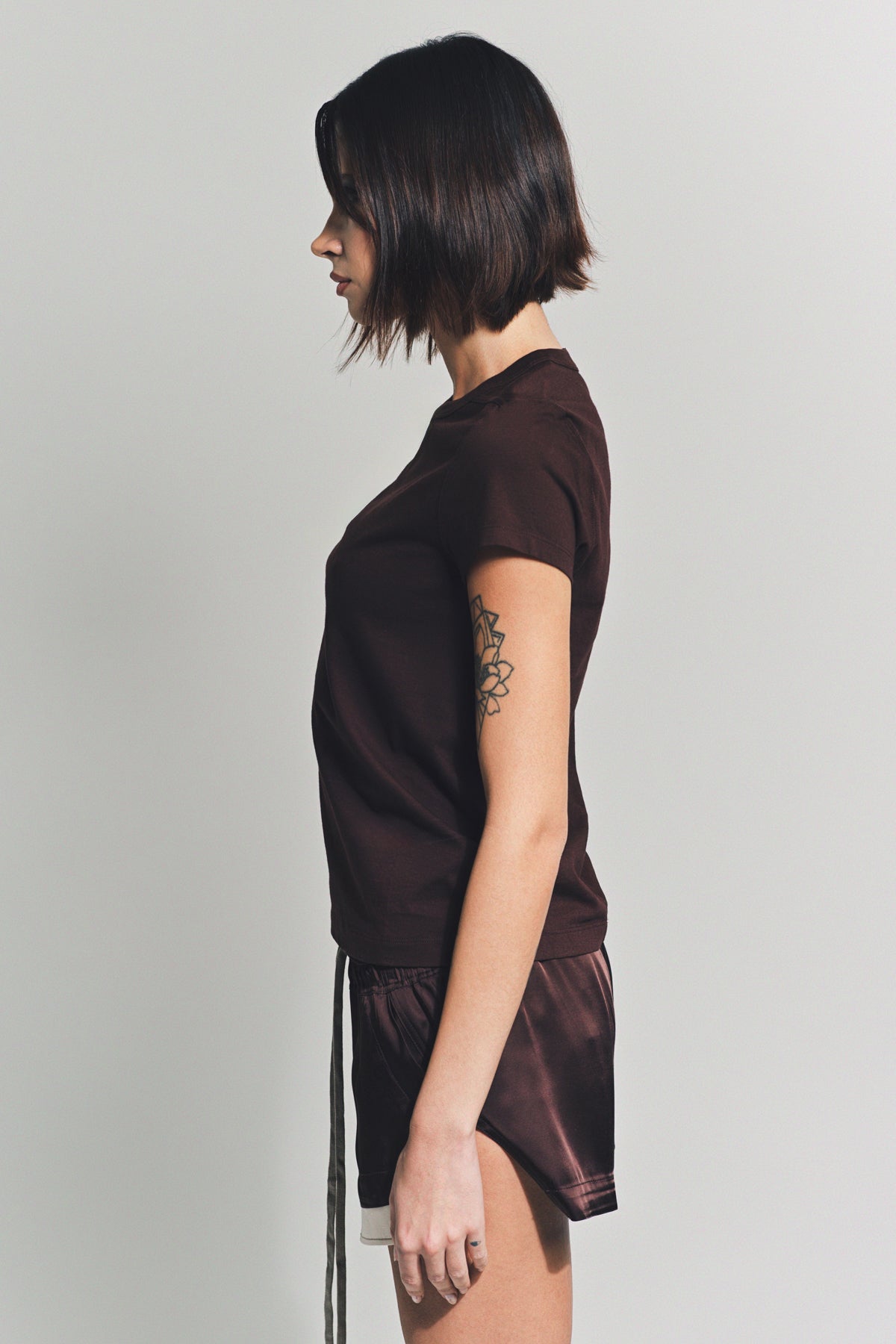 RICK OWENS | CROP LEVEL SHORT SLEEVE TEE - MAXFIELD LA