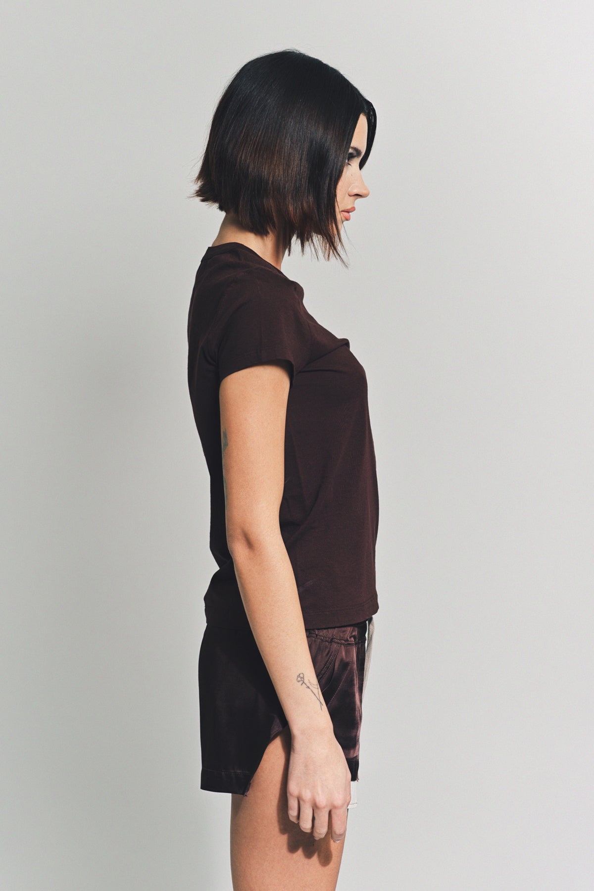 RICK OWENS | CROP LEVEL SHORT SLEEVE TEE - MAXFIELD LA