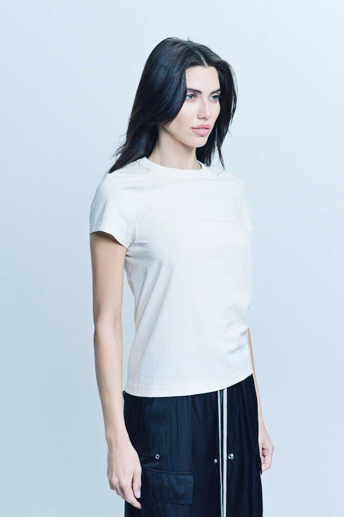 RICK OWENS | CROP LEVEL SHORT SLEEVE TEE