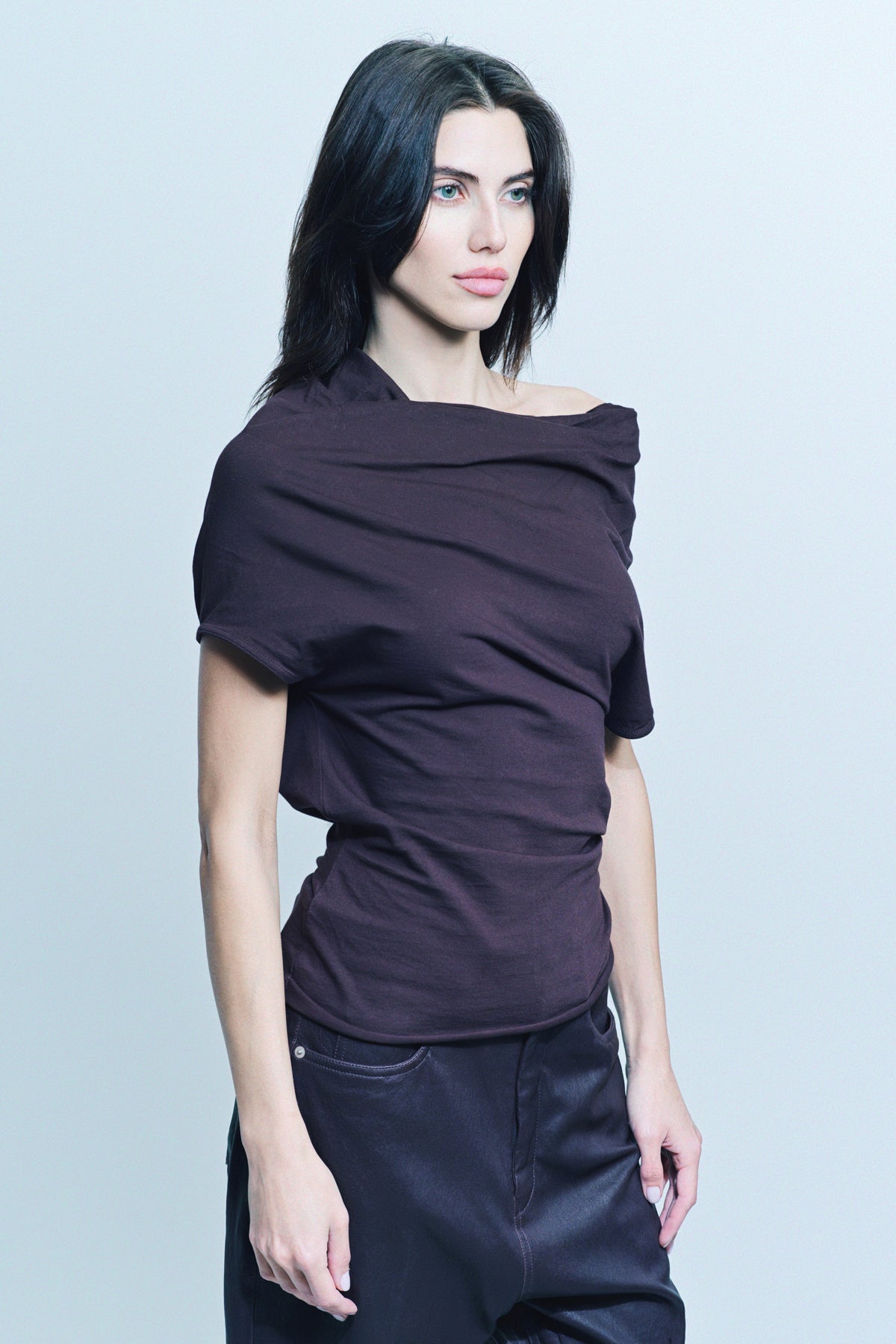 RICK OWENS | JERSEY SHROUD SHORT SLEEVE TEE - MAXFIELD LA