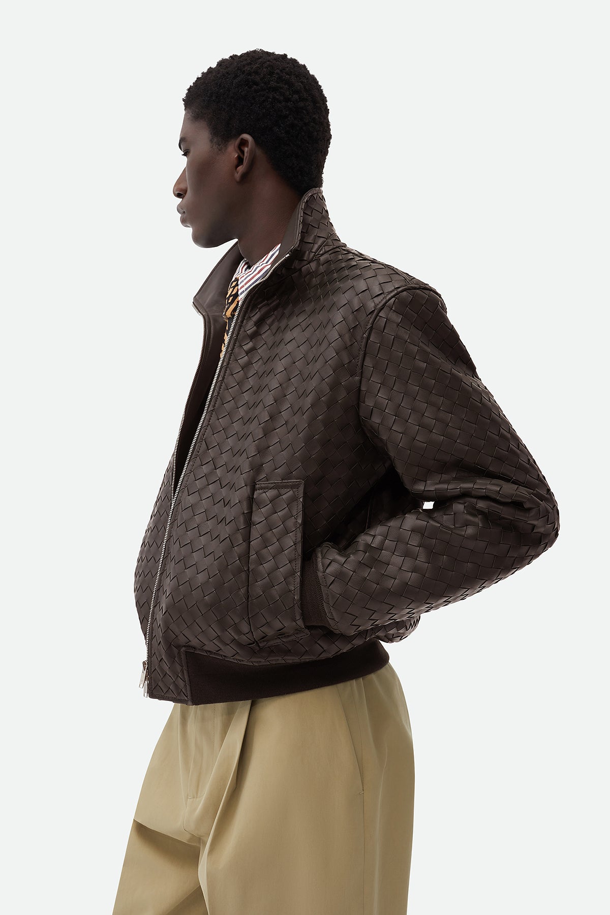 BOTTEGA VENETA | INTRECCIATO LEATHER BLOUSON - MAXFIELD LA