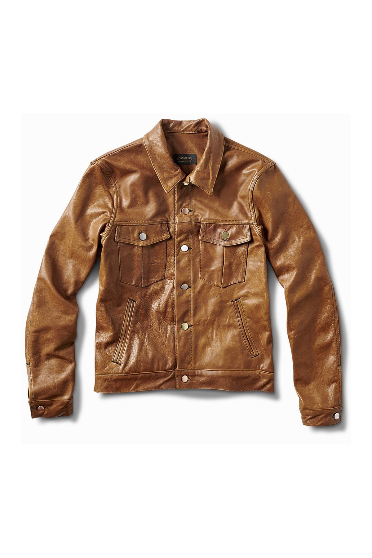 SCHAEFFER'S GARMENT HOTEL | AGED ITALIAN HANDMADE LEATHER TRUCKER JACKET