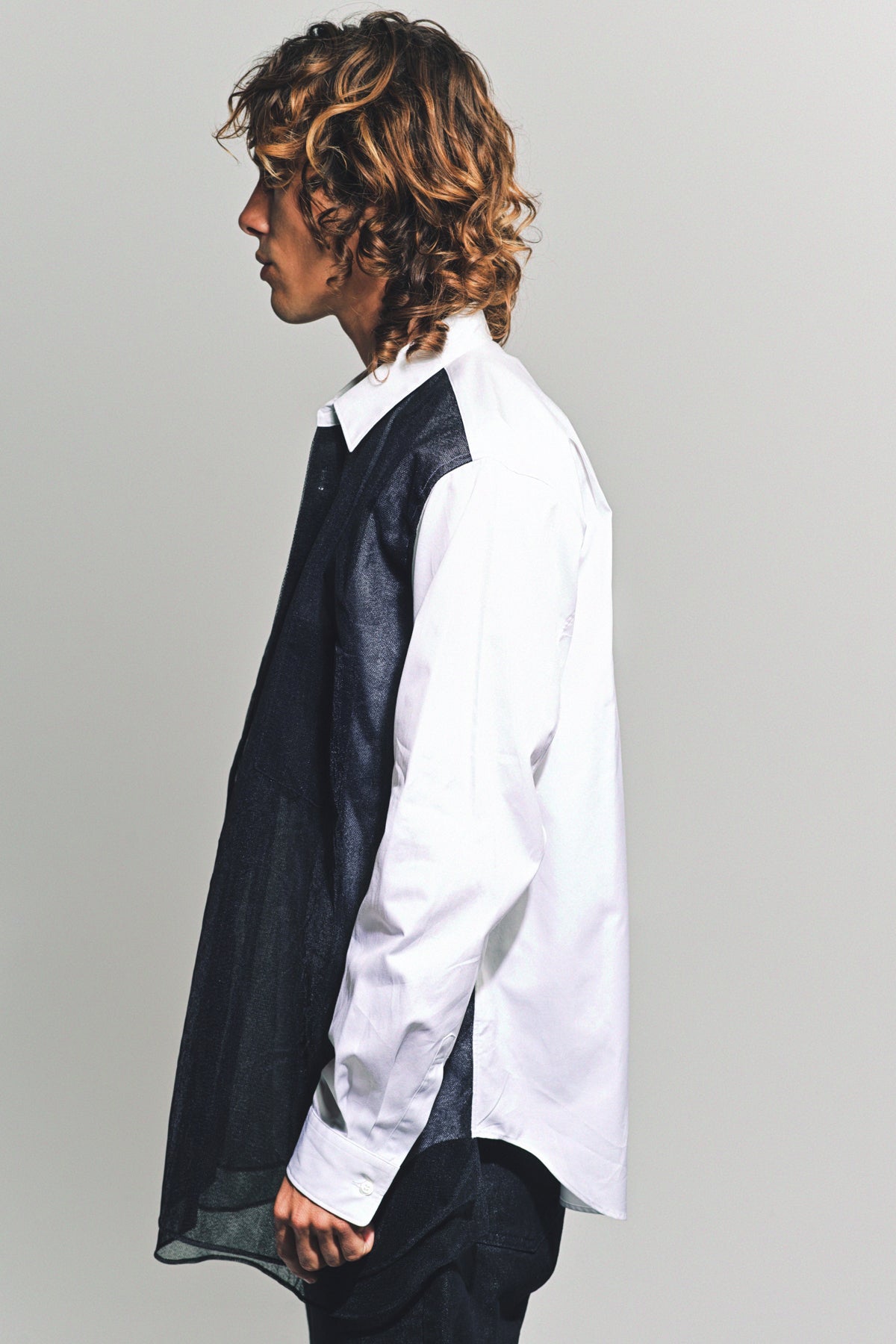 COMME DES GARCONS HOMME PLUS | COTTON/TULLE LONG SLEEVE SHIRT