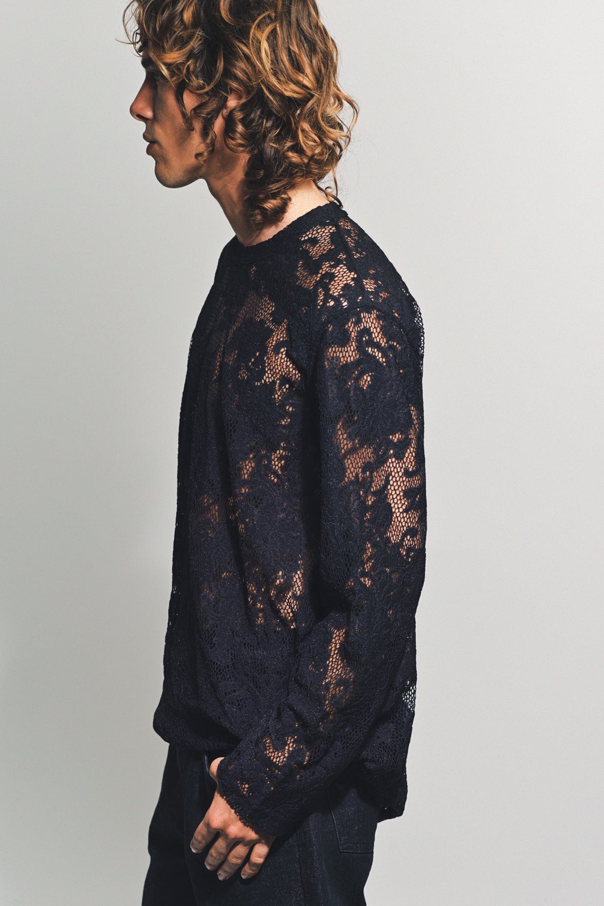 COMME DES GARCONS HOMME PLUS | RASCHEL LACE LONG SLEEVE TEE