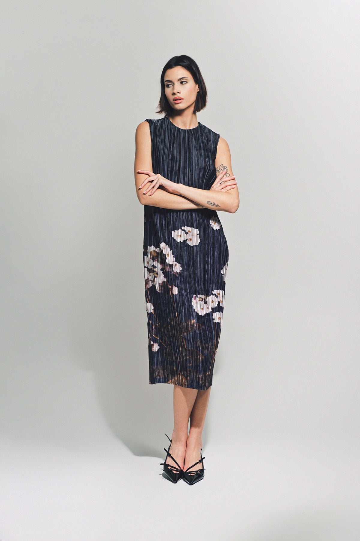 ERDEM | PLEATED SLEEVELESS DRESS - MAXFIELD LA