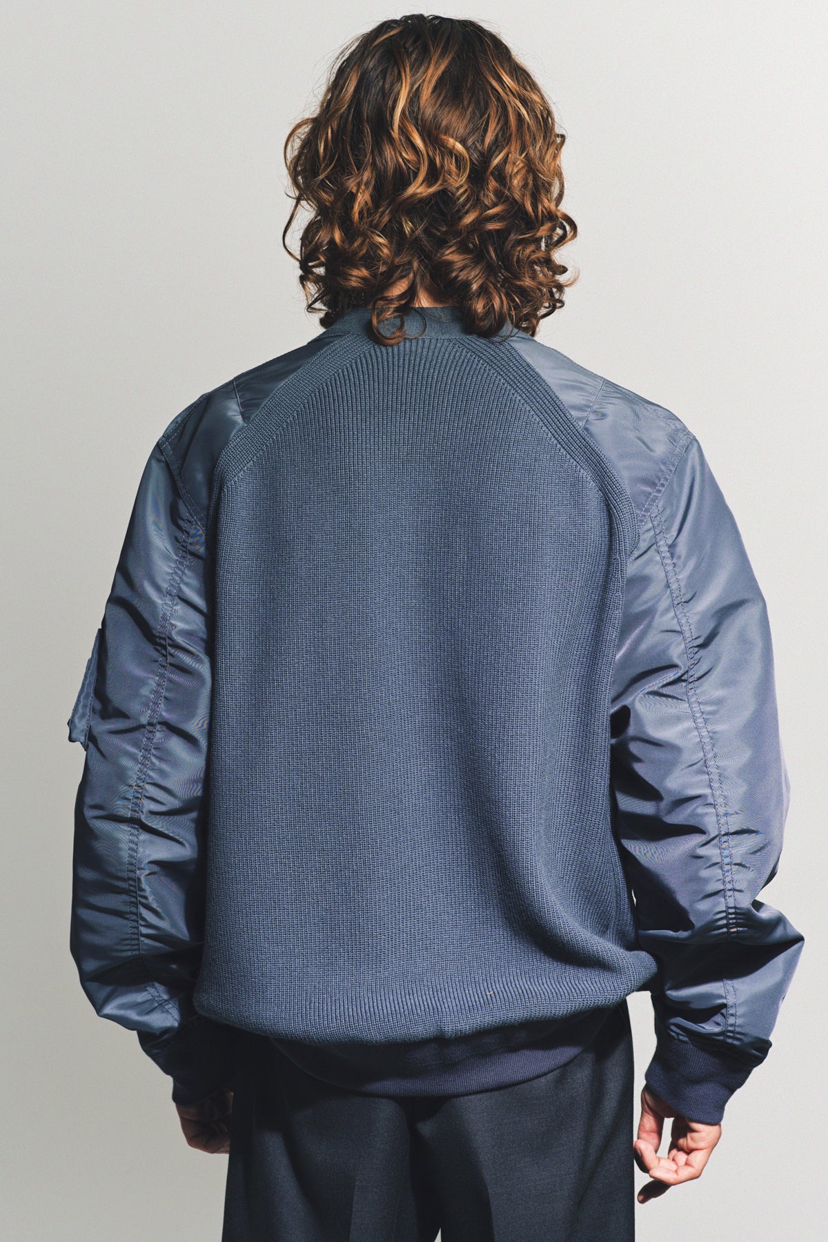 SACAI | NYLON TWILL KNIT BLOUSON