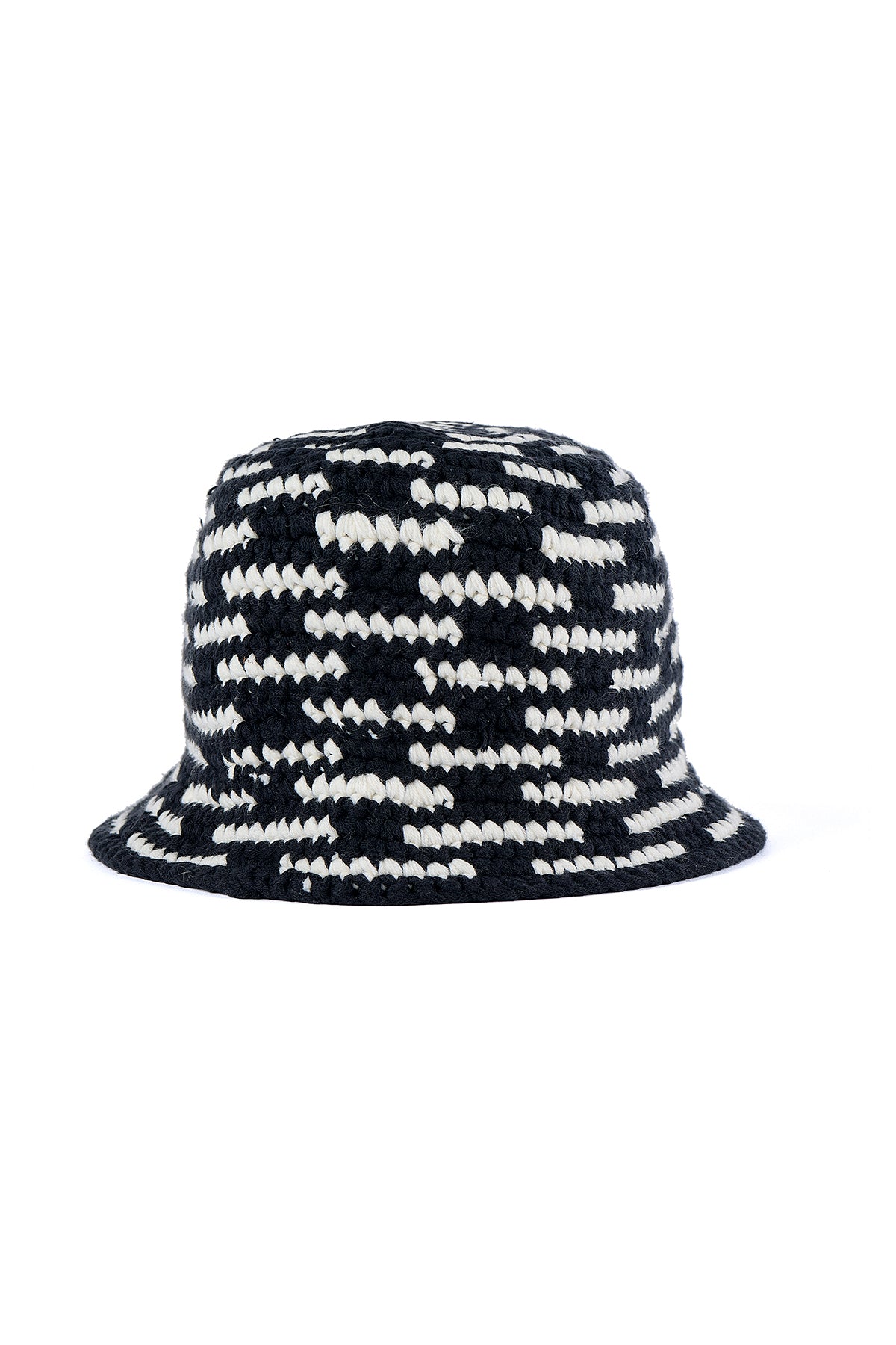 SAINT MICHAEL | BLACK KNIT BUCKET HAT