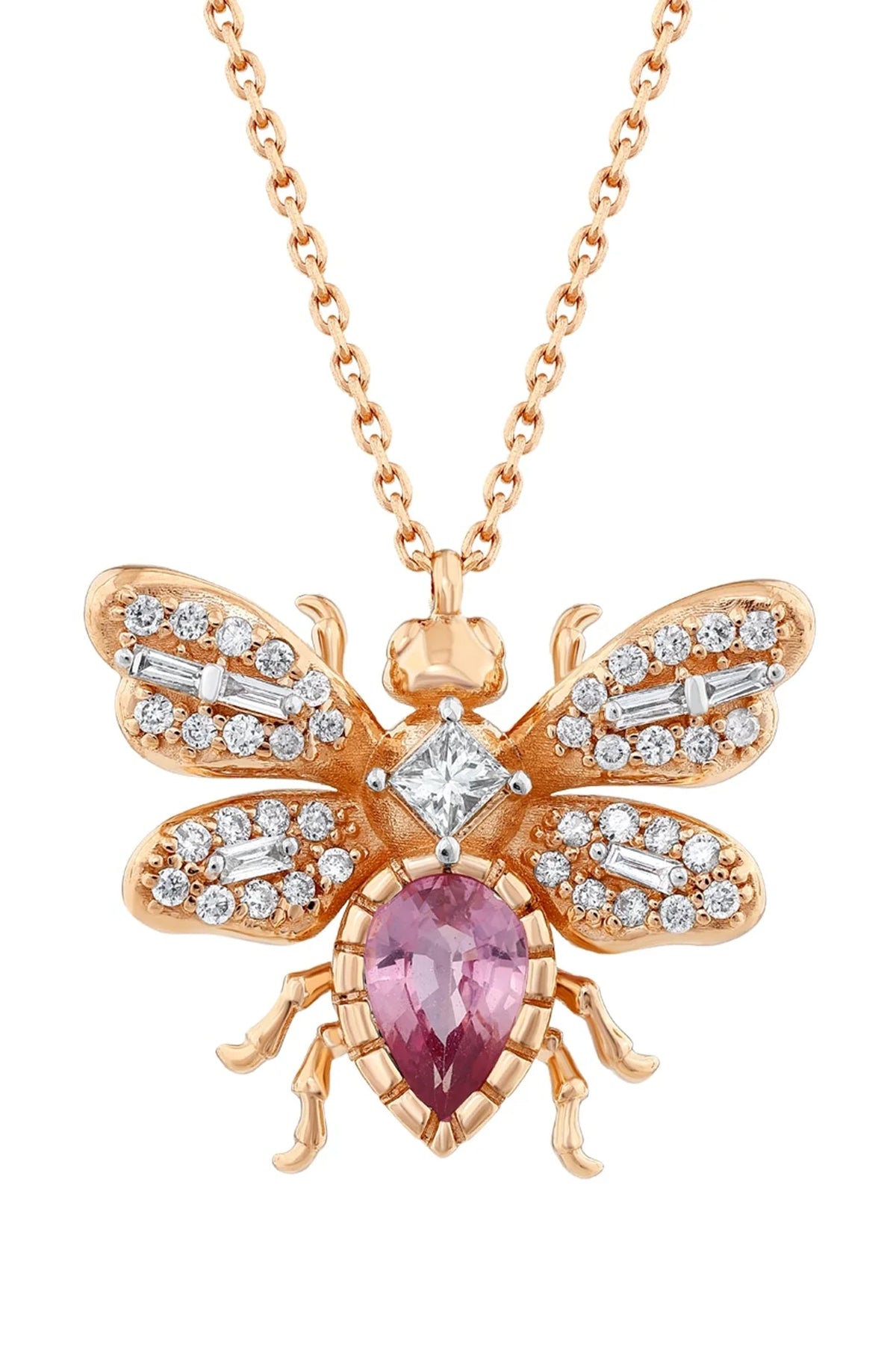 BEE GODDESS | SAPPHIRE & DIAMOND QUEEN BEE NECKLACE