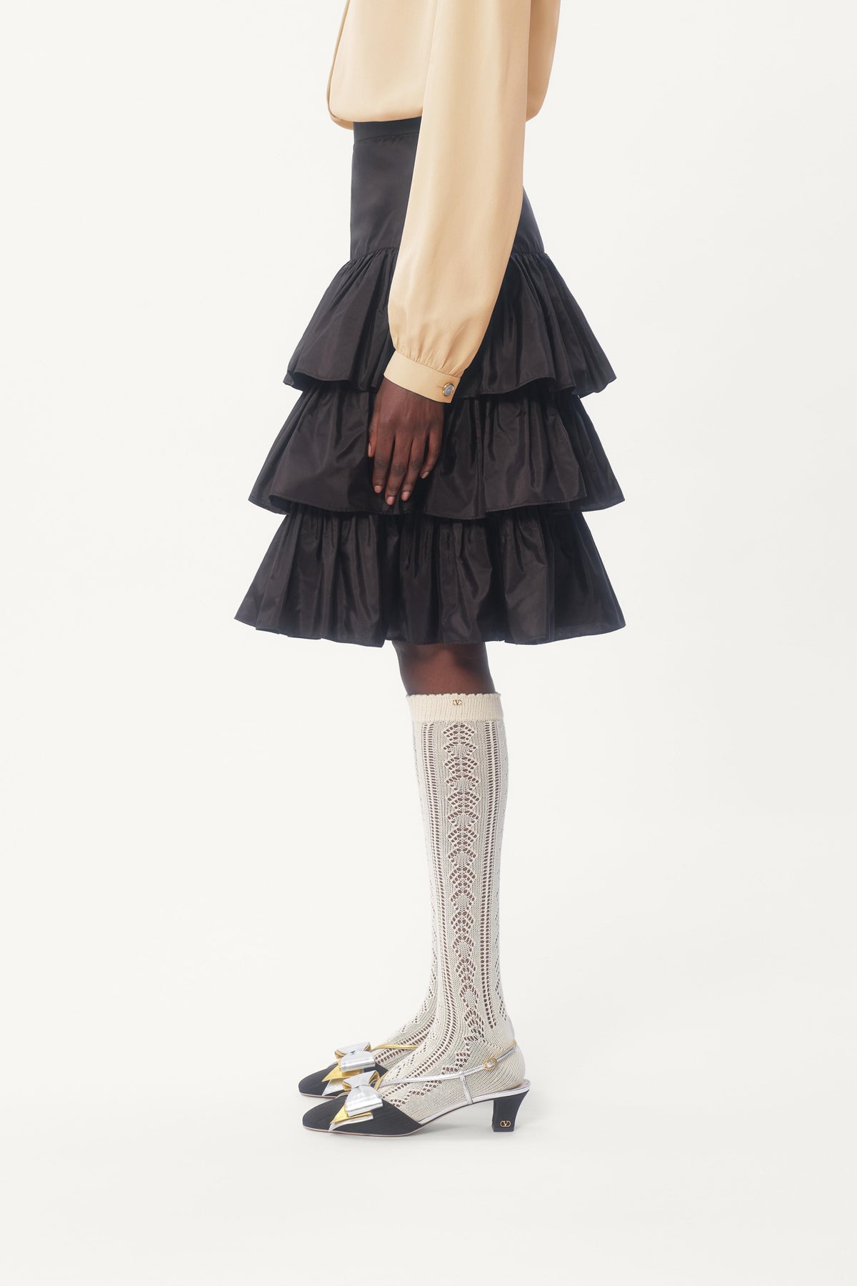 VALENTINO | RUFFLED TAFFETA SKIRT - MAXFIELD LA