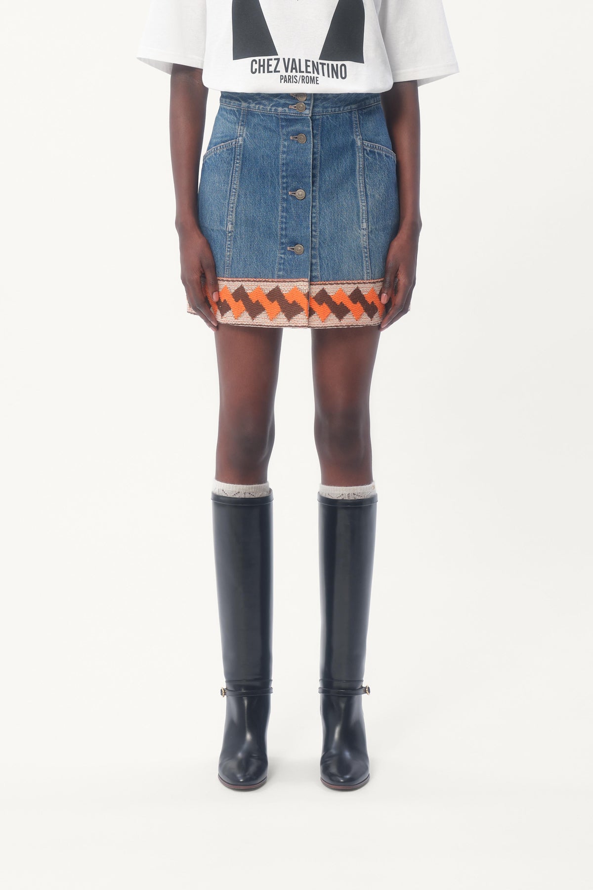 VALENTINO | DENIM SKIRT - MAXFIELD LA