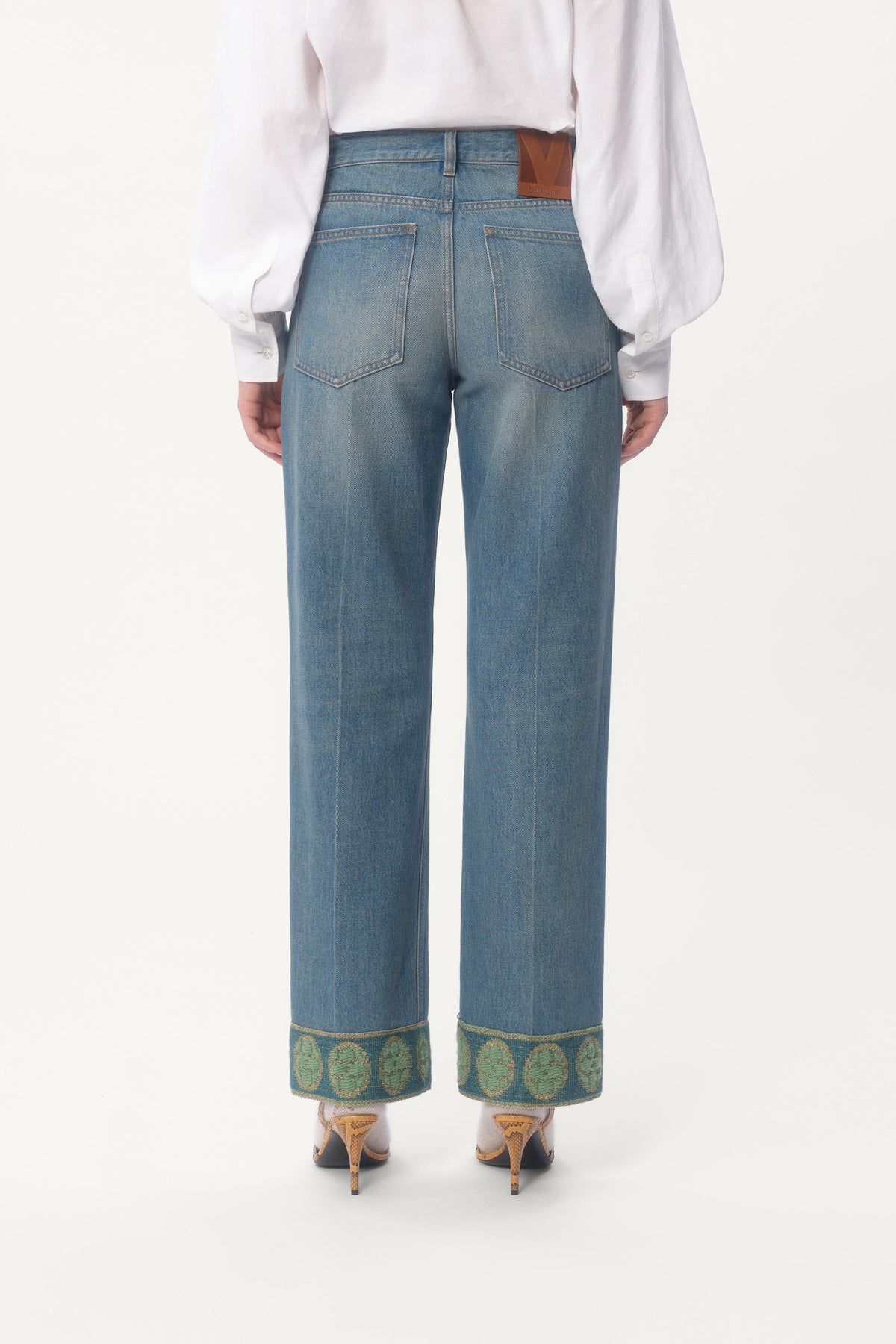 VALENTINO | JACQUARD TRIM JEANS