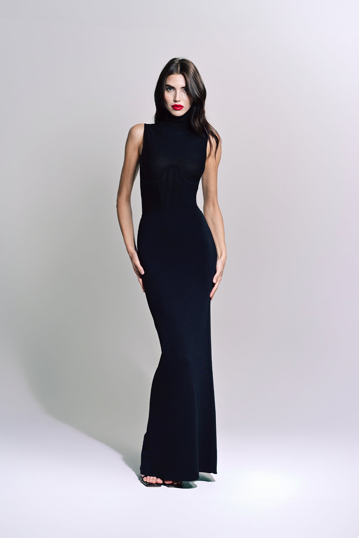 NENSI DOJAKA | GWYNETH KNITTED CORSET MAXI DRESS