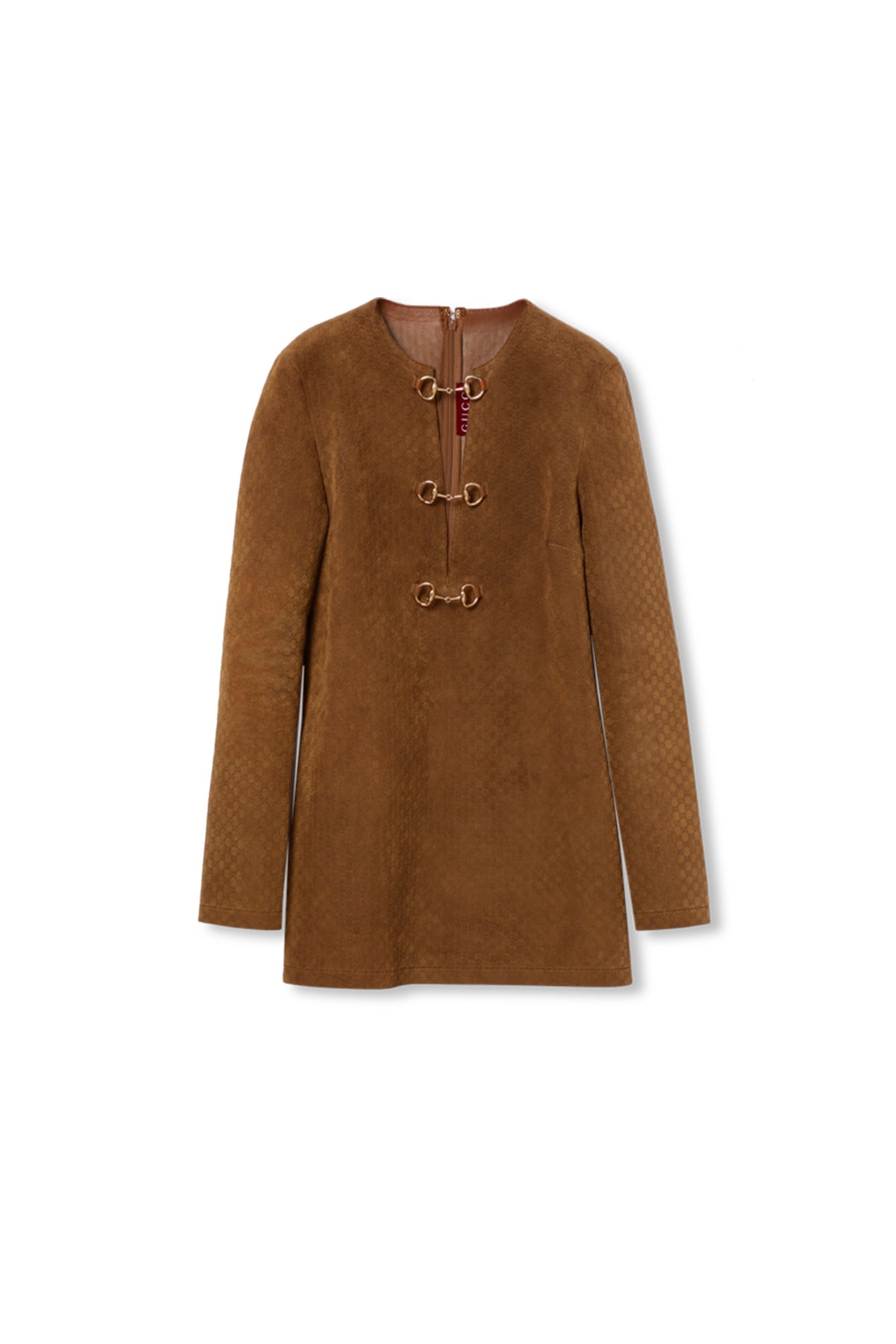 GUCCI | GG SUEDE DRESS WITH HORSEBIT DETAIL - MAXFIELD LA