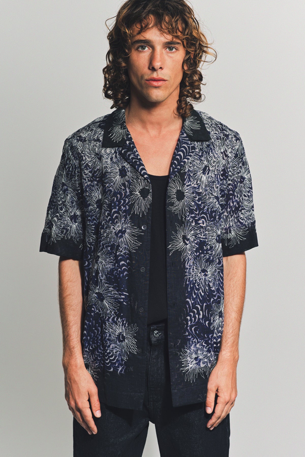 DRIES VAN NOTEN | EMBROIDERED SHORT SLEEVE SHIRT